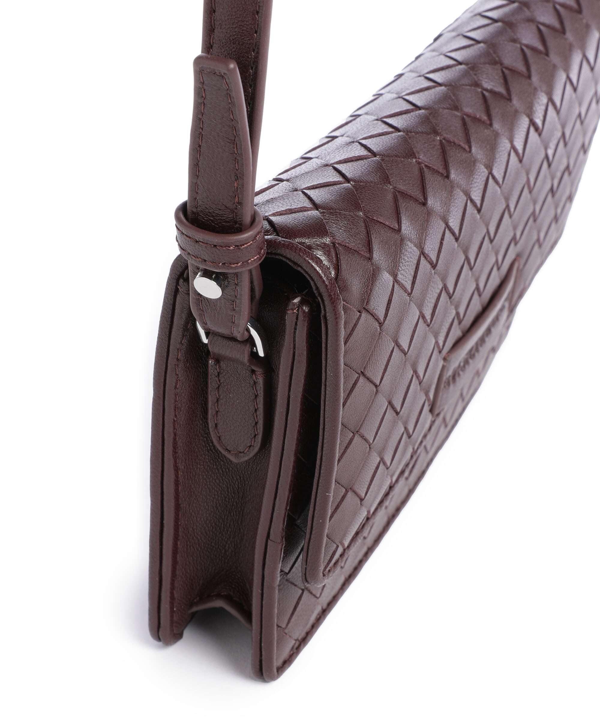 Les Visionnaires Brit Weave Silky Crossbody bag aubergine - Image 4