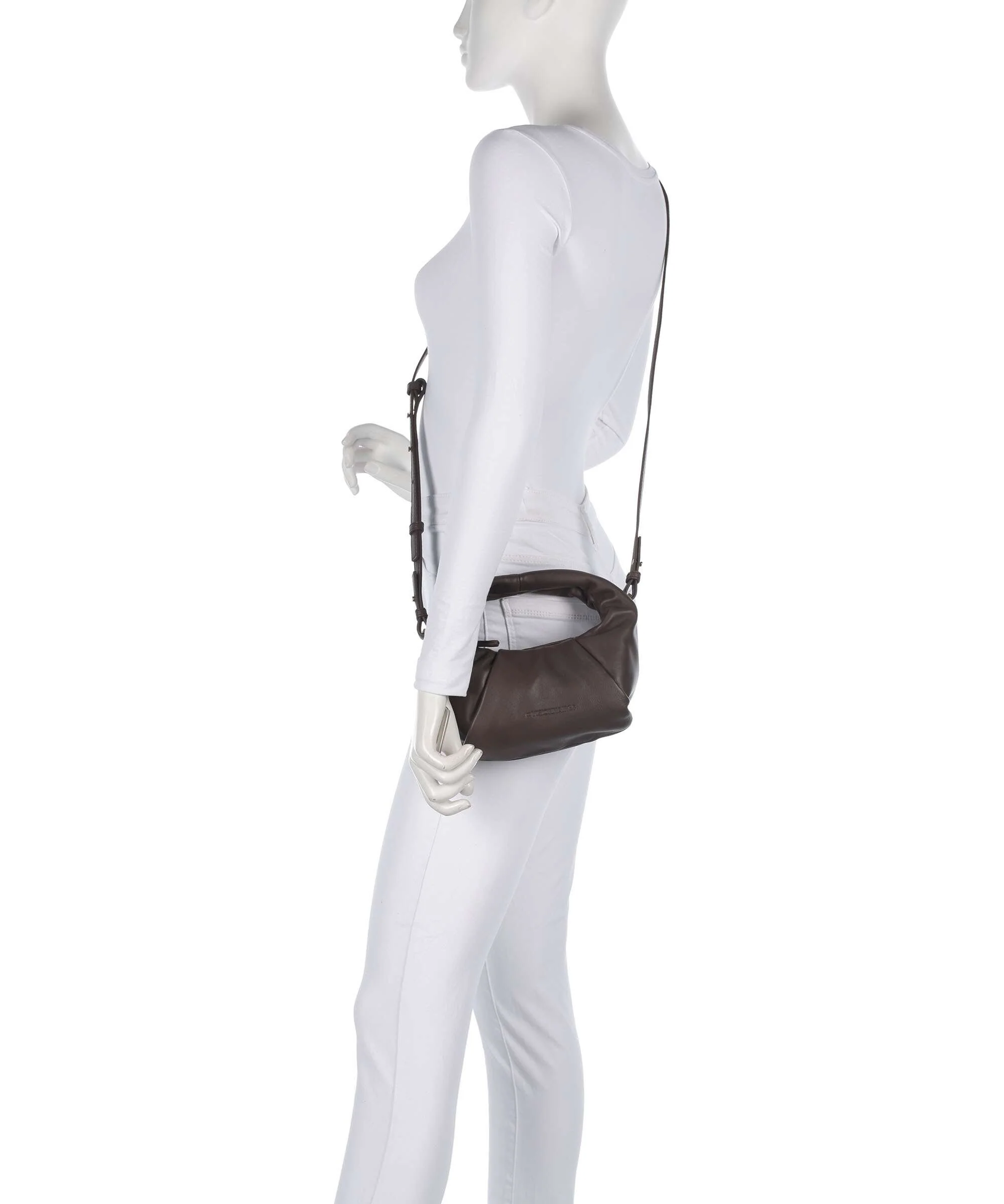 Les Visionnaires Greta Essential Silky Mini Crossbody bag chocolate - Image 3