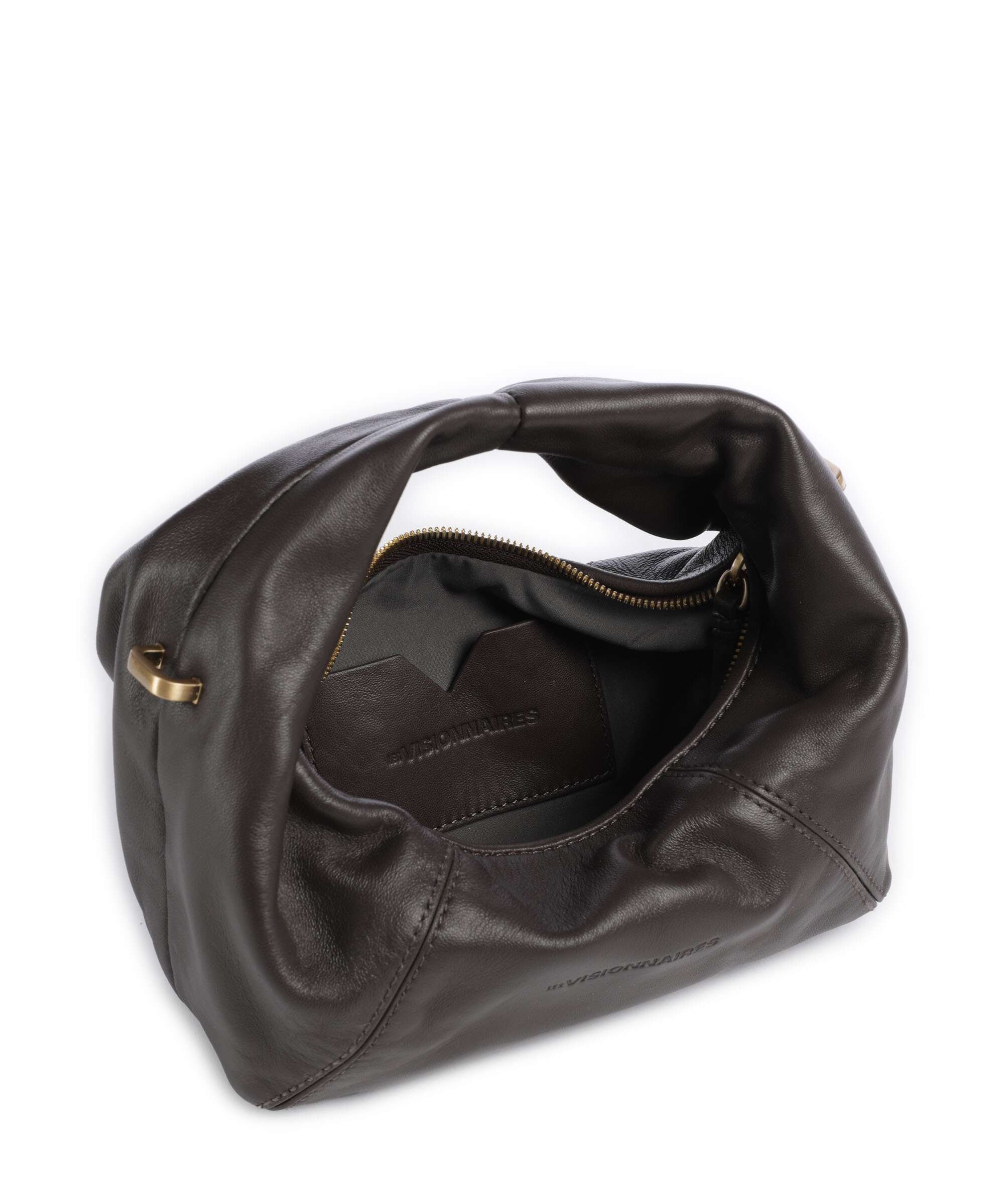 Les Visionnaires Greta Icon Cinkle Silky Handbag chocolate brown - Image 6