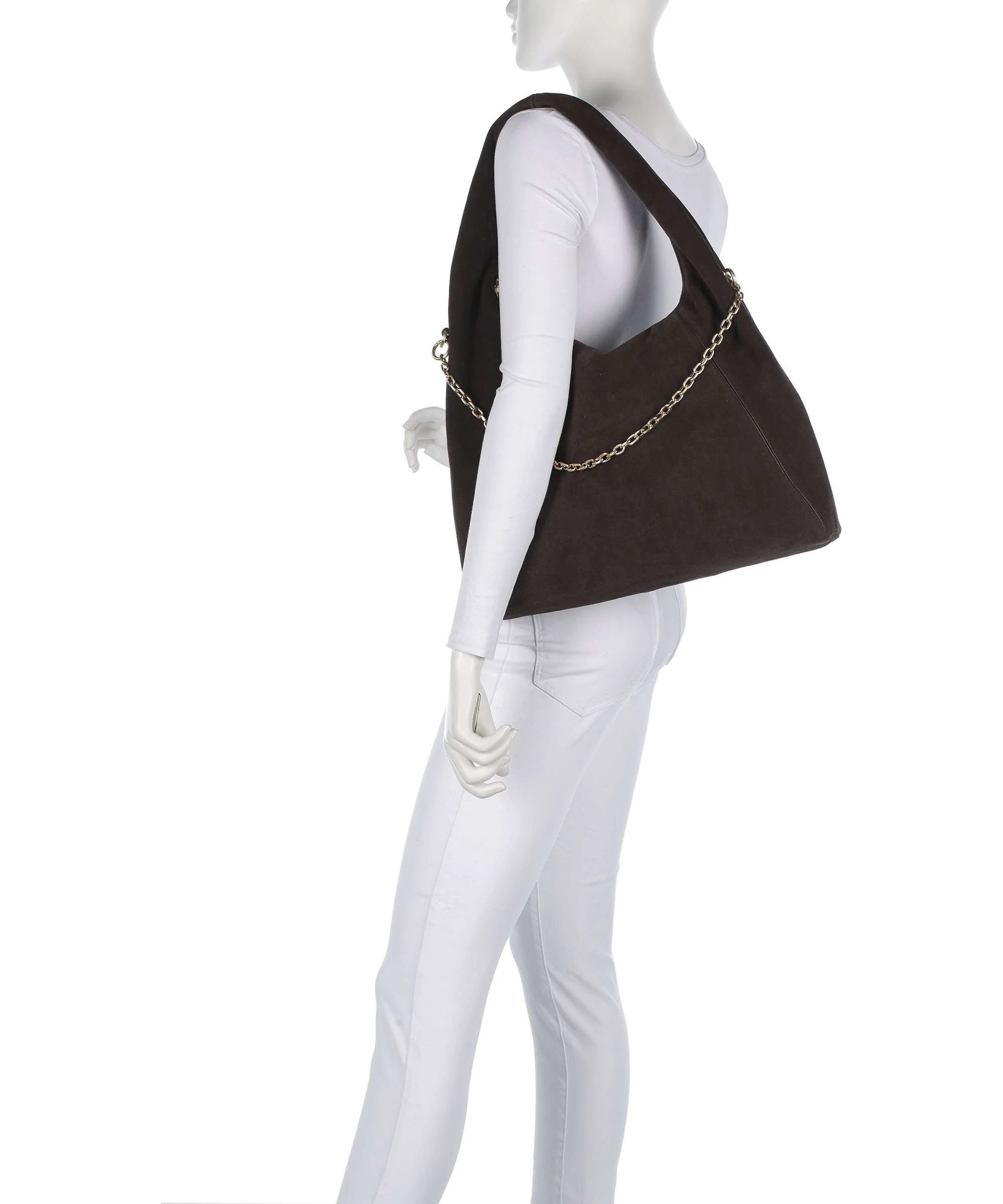 Les Visionnaires Jade Cozy Chain Hobo bag dark brown - Image 3