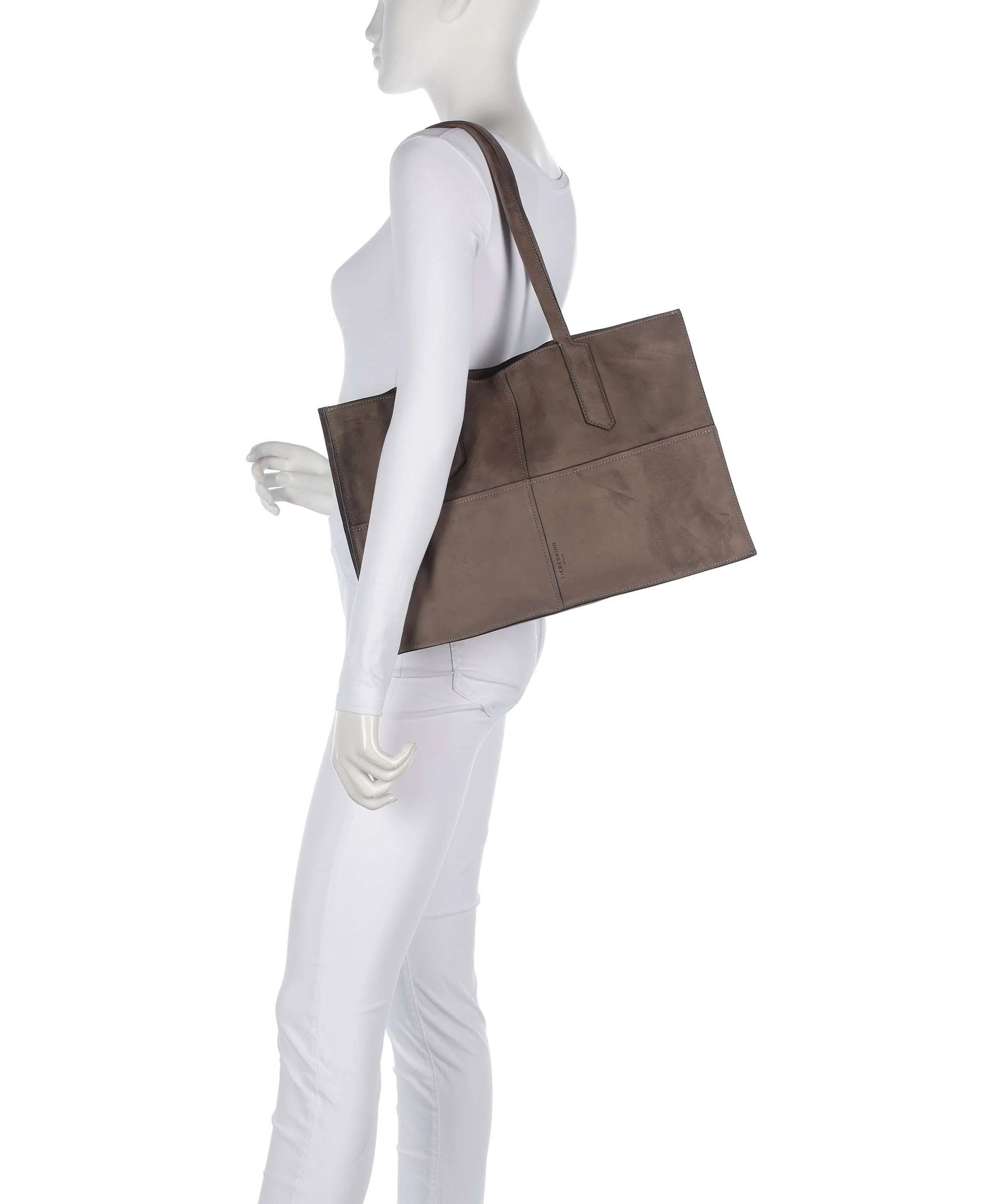 Liebeskind Amy Vegan Suede L Tote bag neutral grey - Image 3