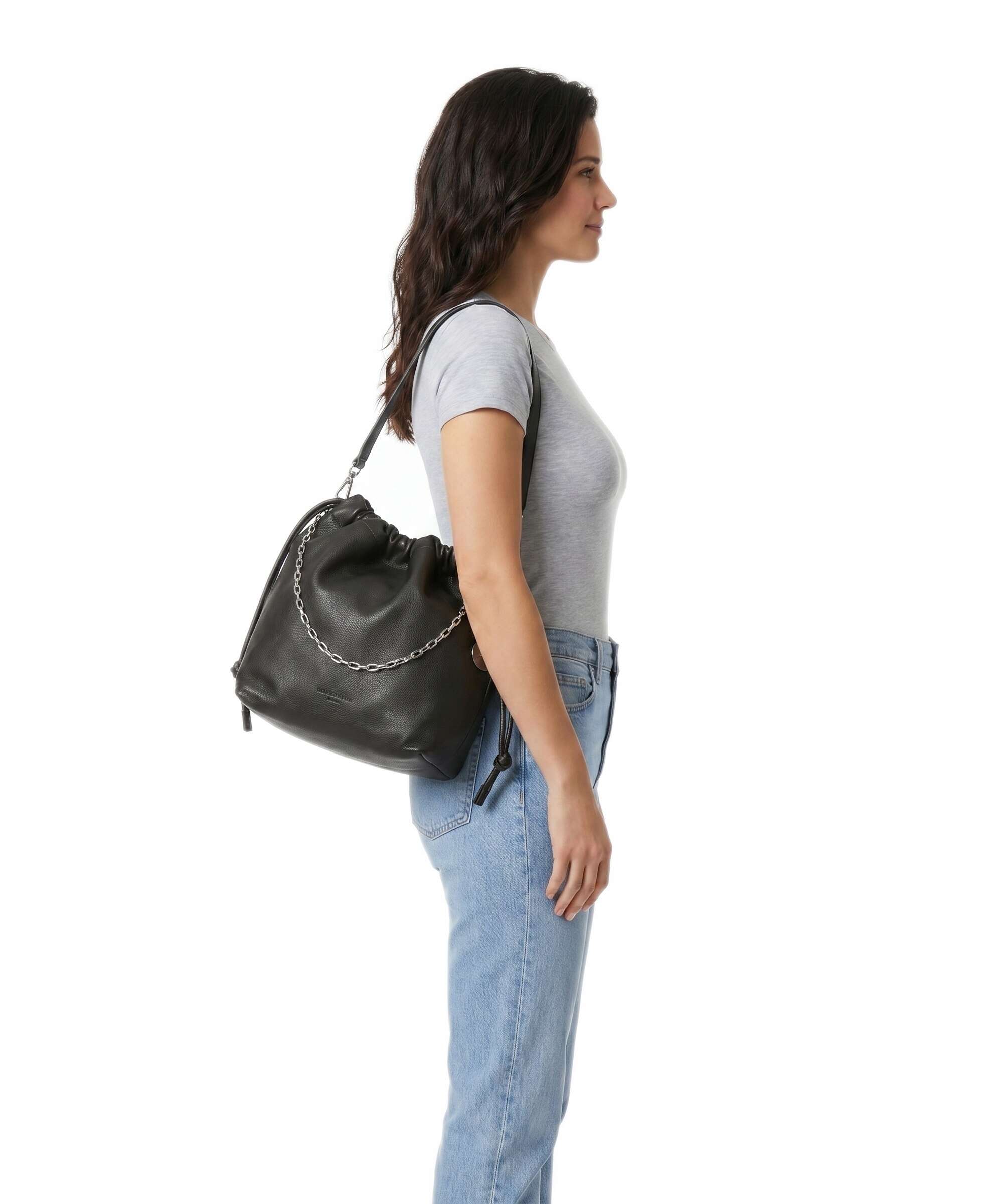 Liebeskind Lya II Small Pebble M Bucket bag deep soil - Image 3