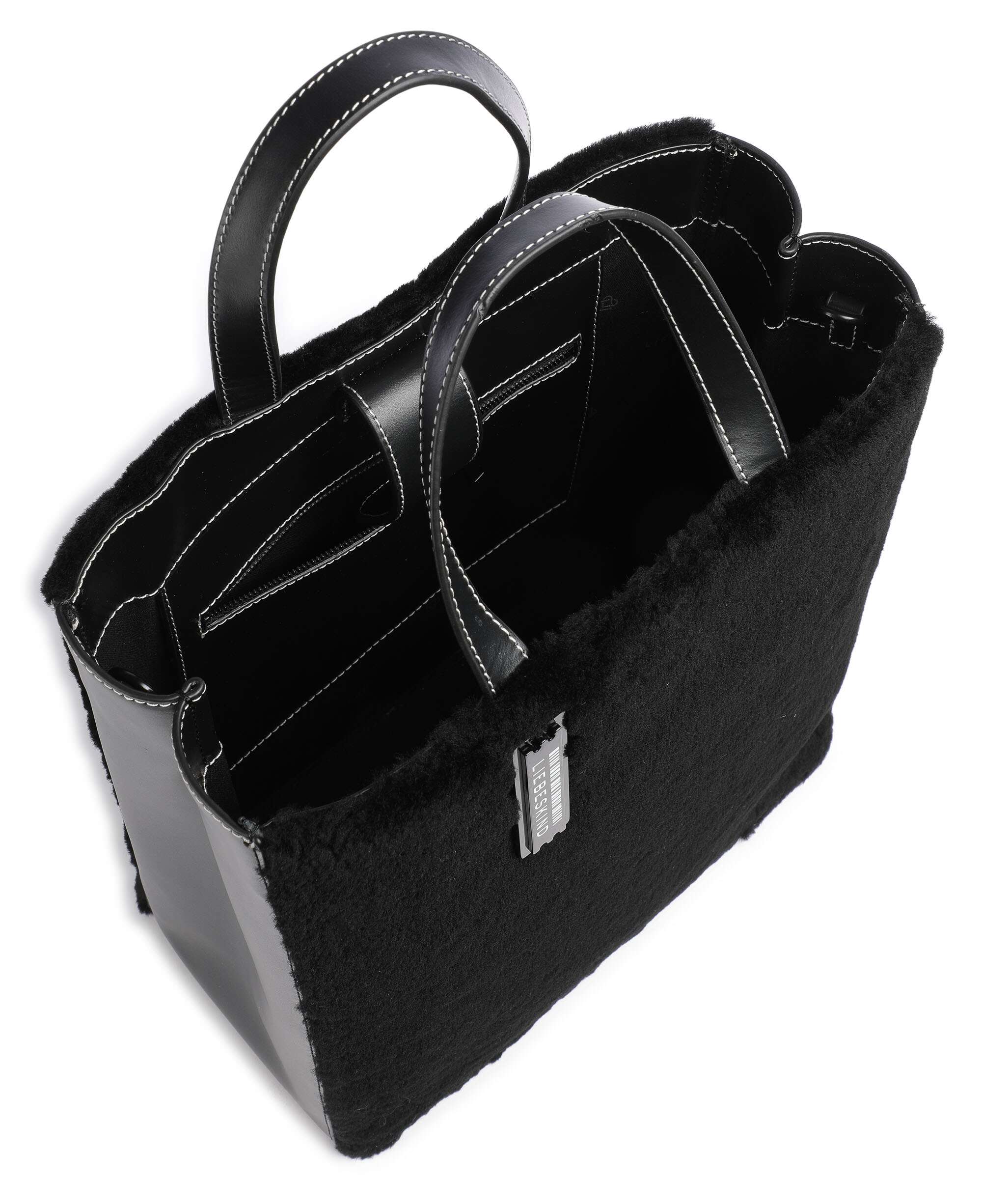Liebeskind Paper Bag Shearling M Handbag black - Image 6