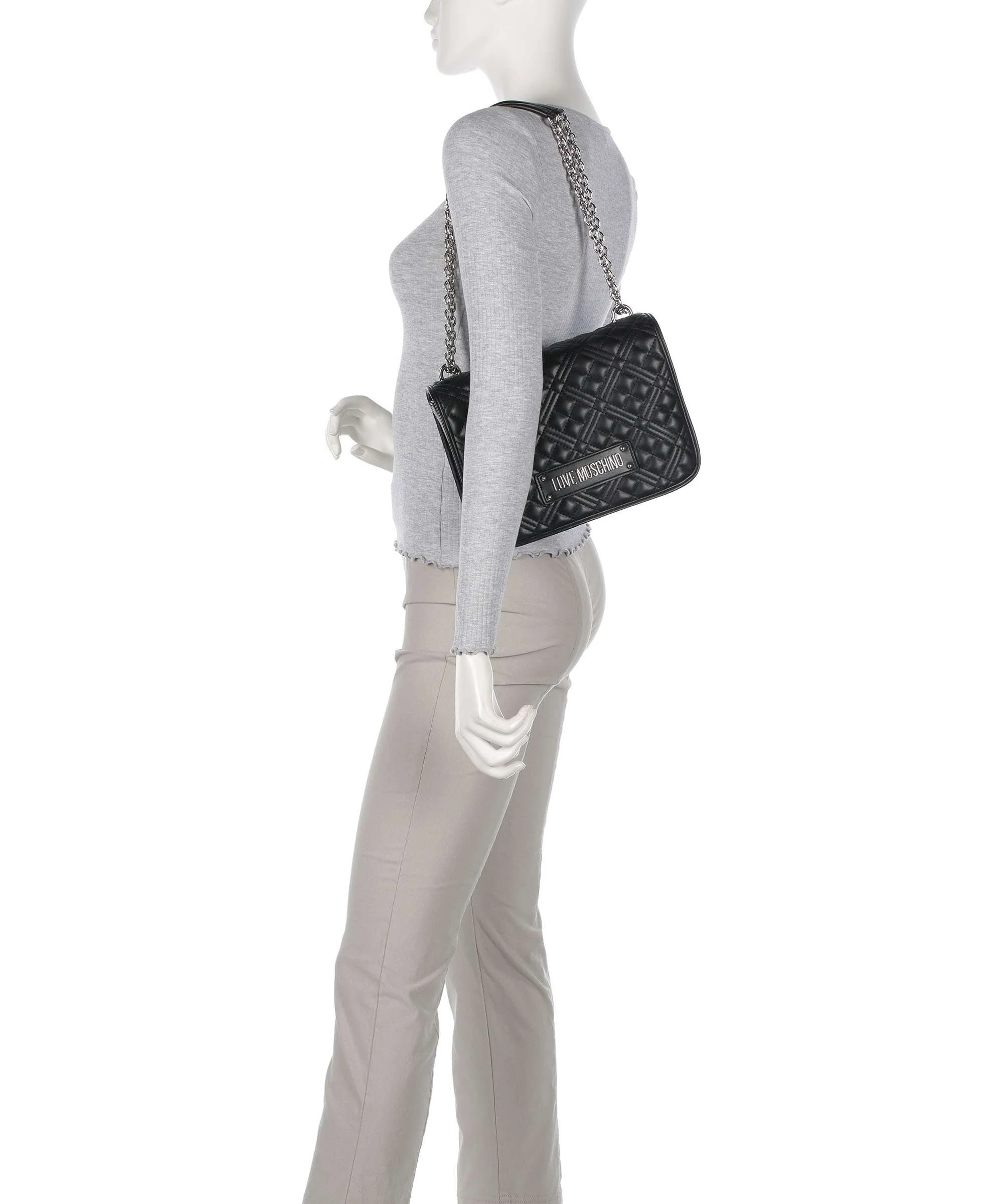 Love Moschino Quilted Laminated Shoulder bag nero - Image 3