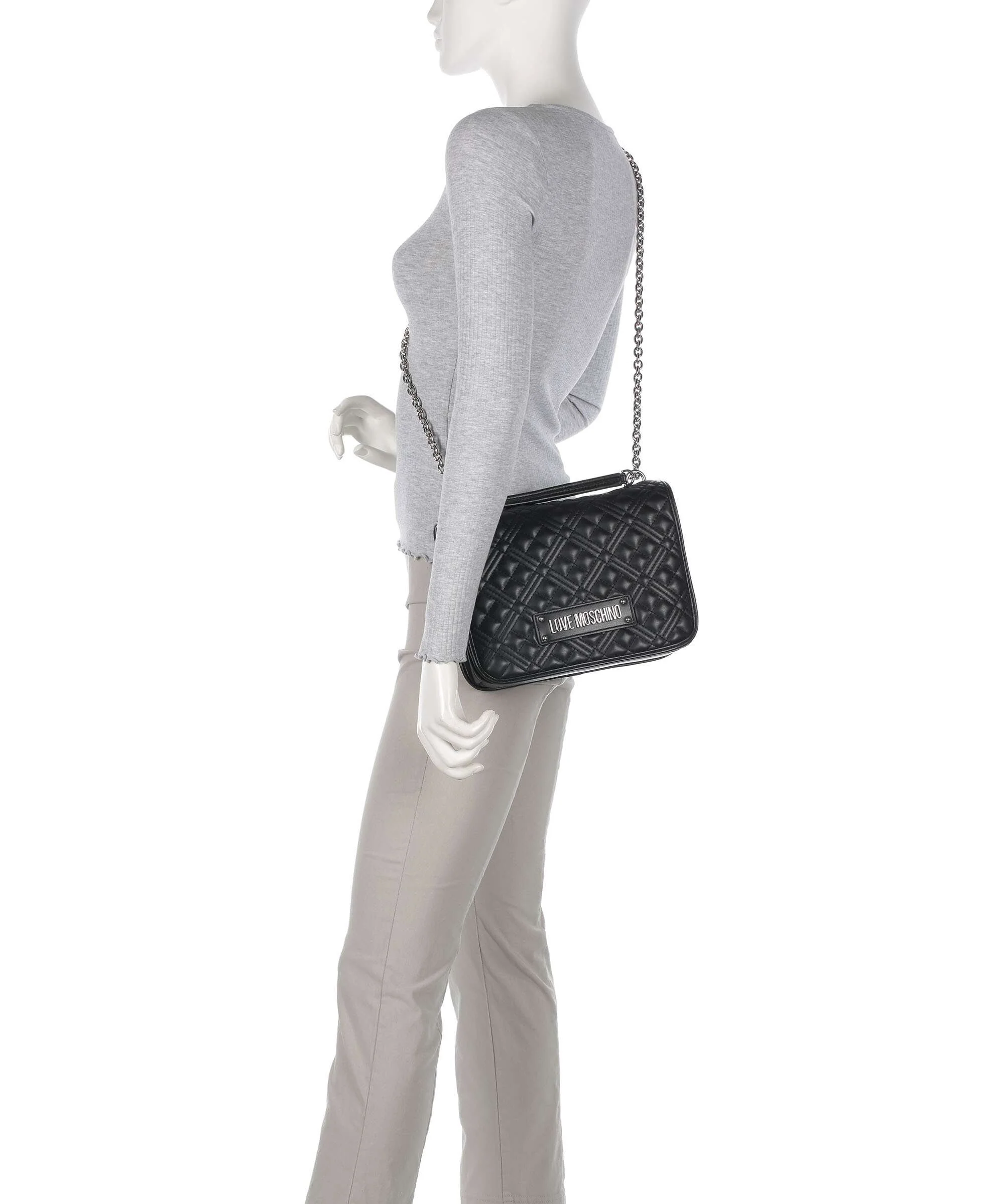 Love Moschino Quilted Laminated Shoulder bag nero - Image 4