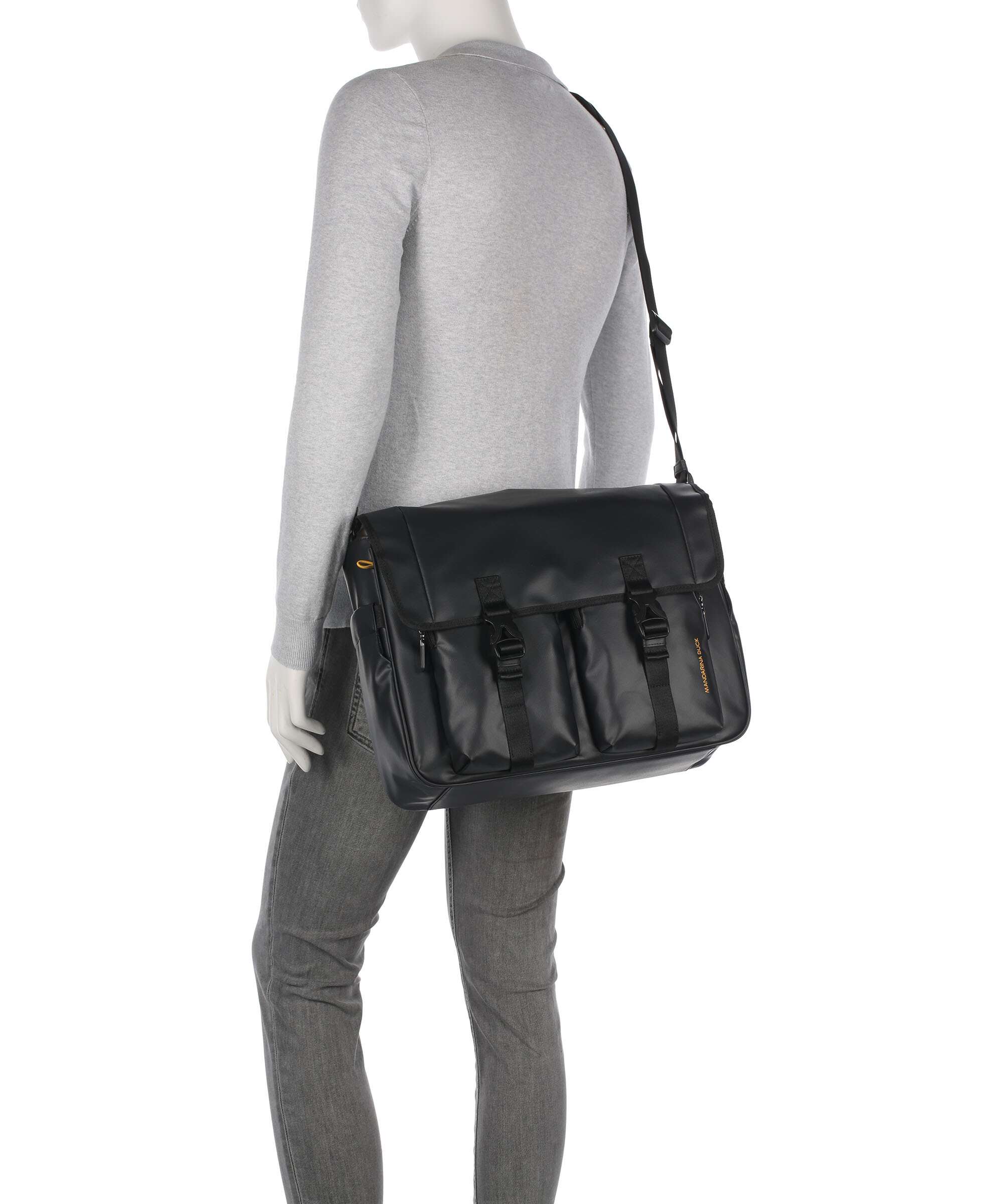 Mandarina Duck Eco Coated Messenger bag black - Image 3