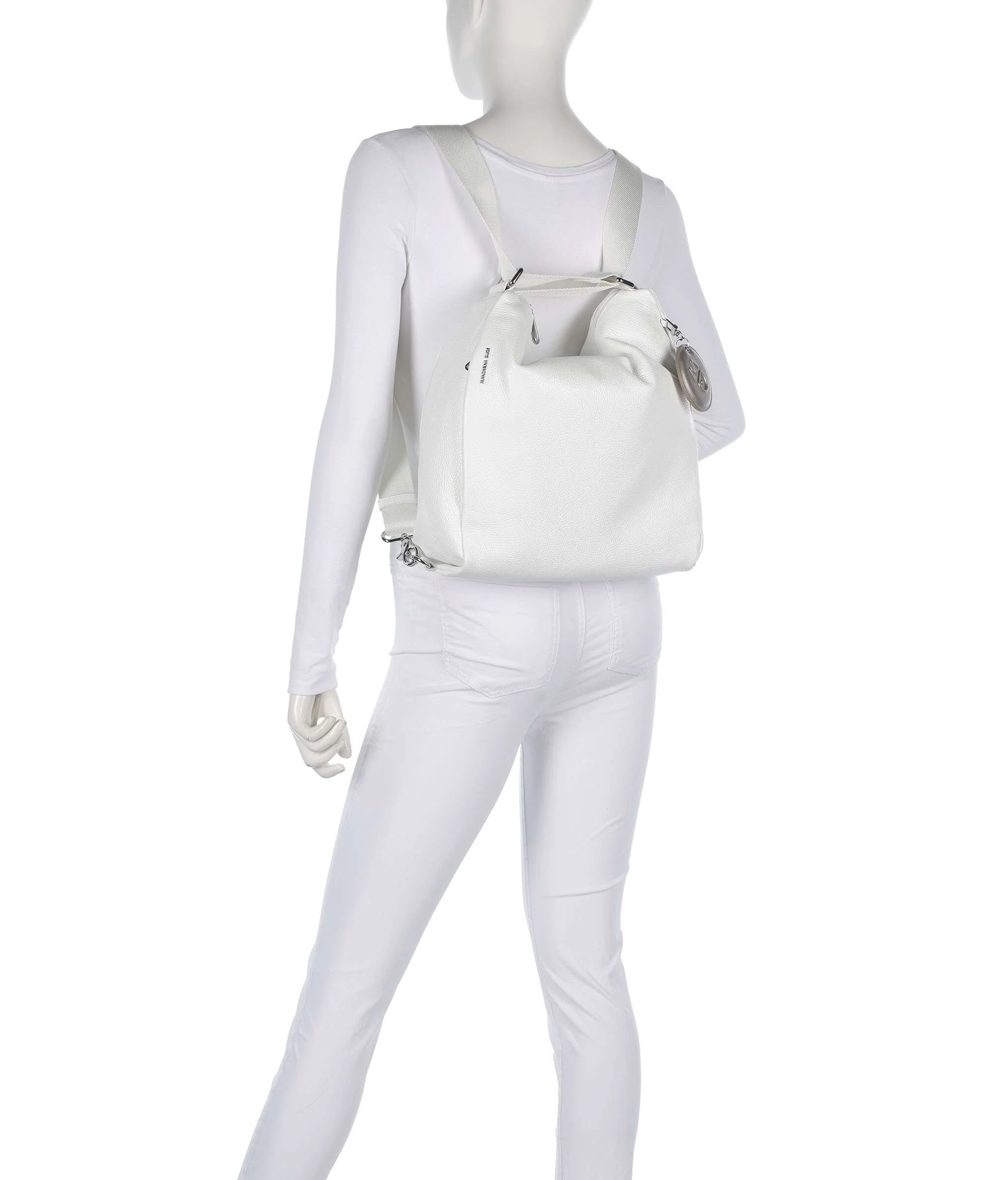 Mandarina Duck Mellow Leather Backpack bag blanc - Image 3
