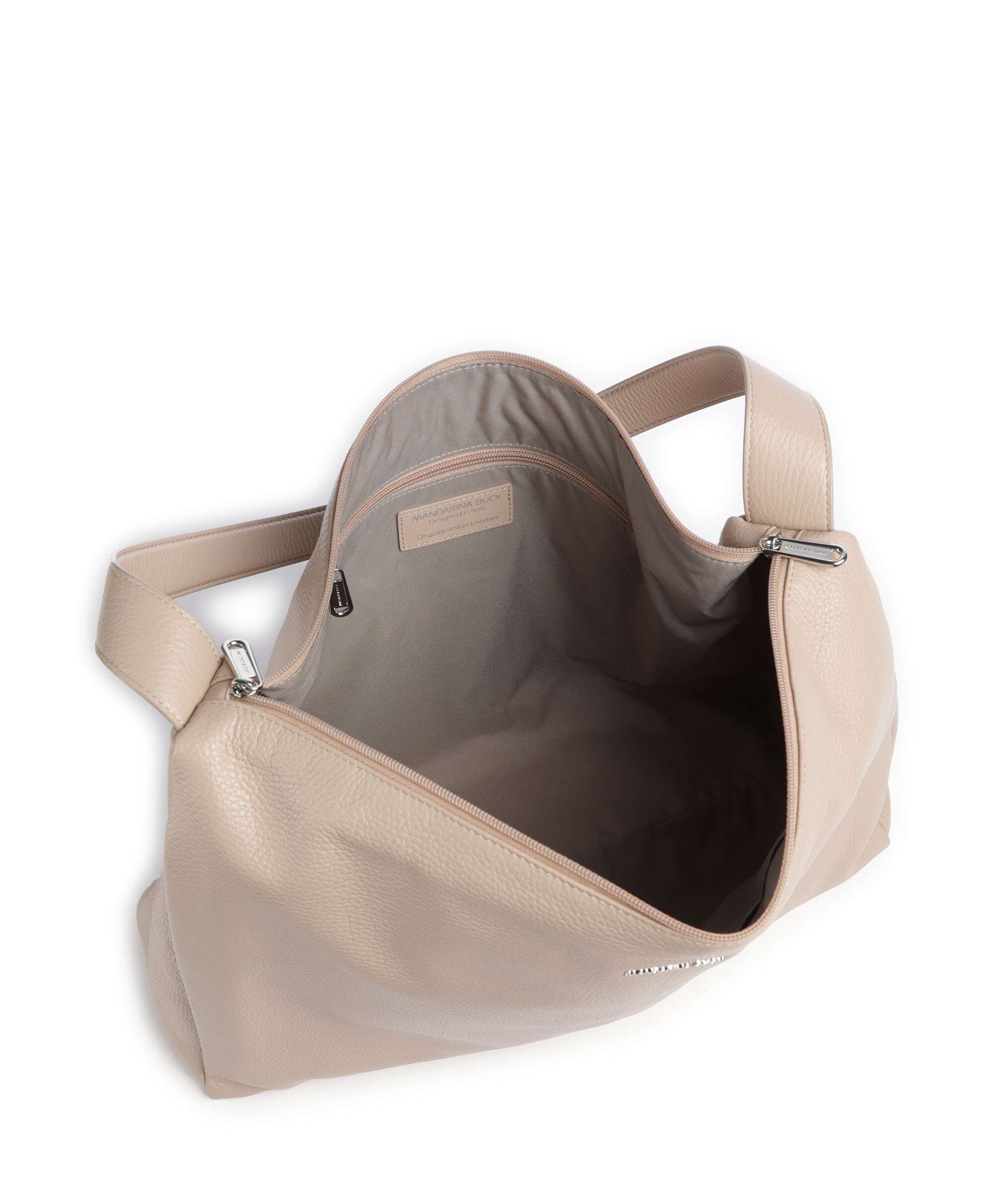 Mandarina Duck Mellow Leather Hobo bag warm taupe - Image 6