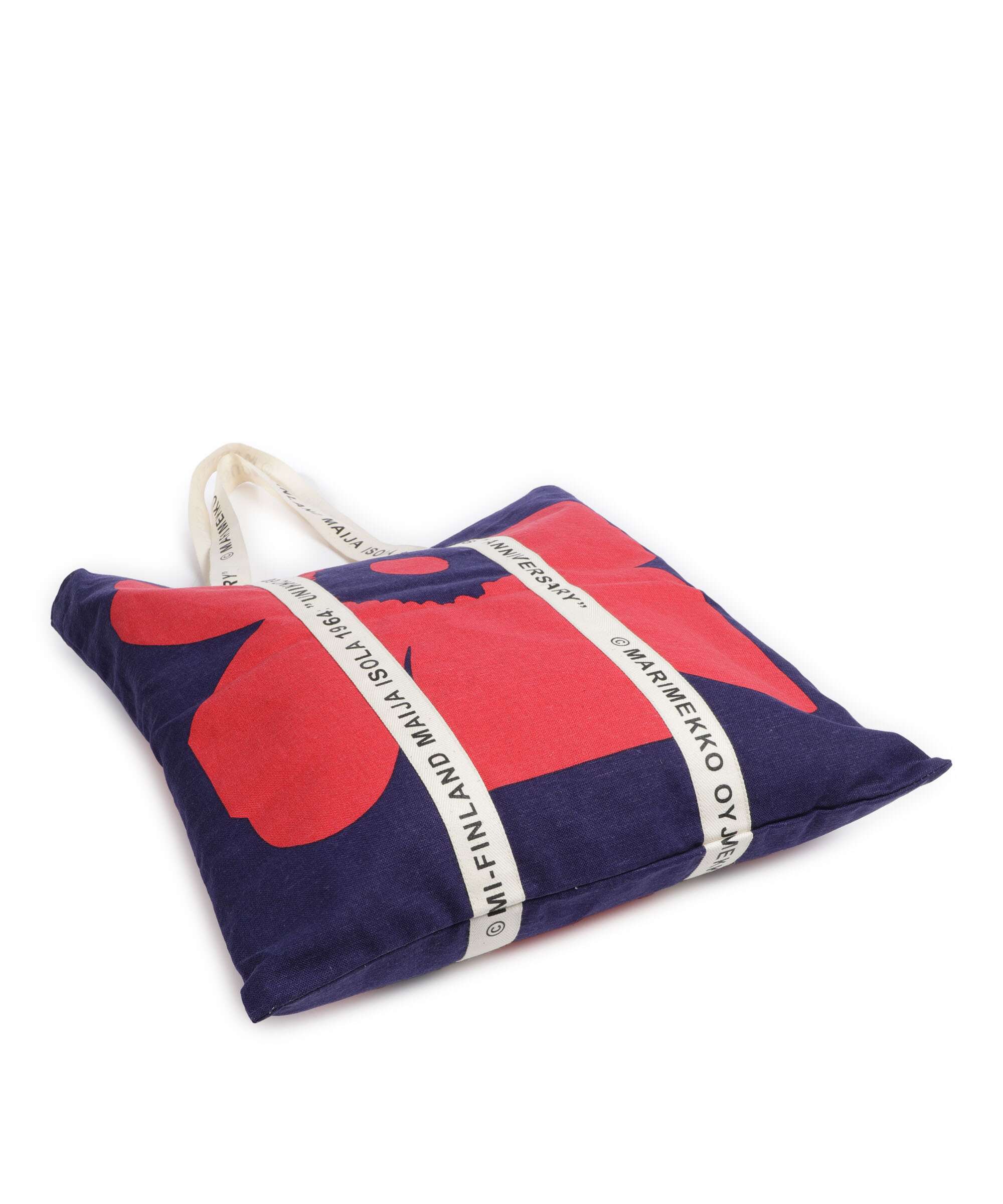 Marimekko Carrier Unikko Midi Tote bag red/darkblue - Image 5