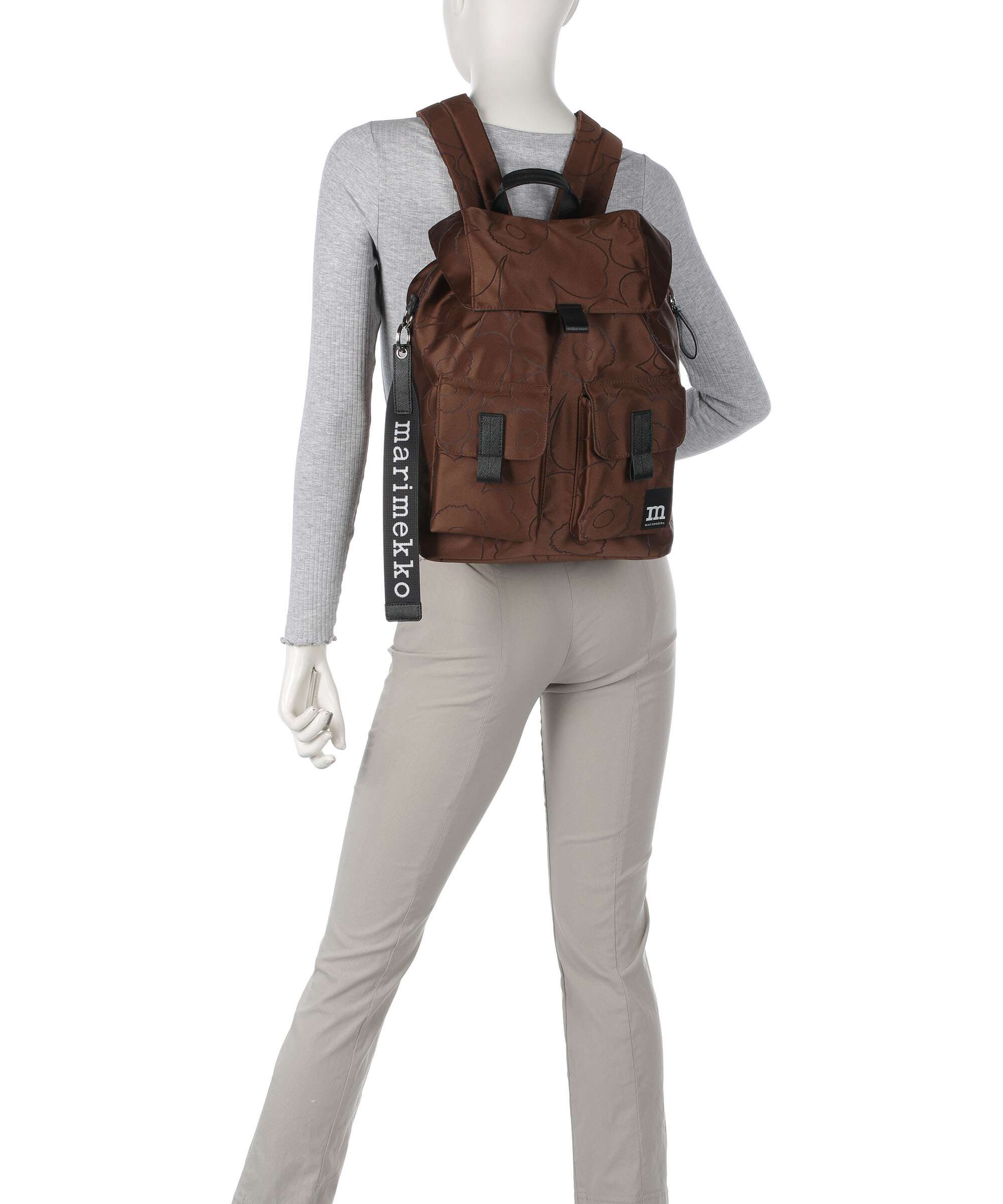 Marimekko Everything Unikko L Backpack brown/black - Image 3
