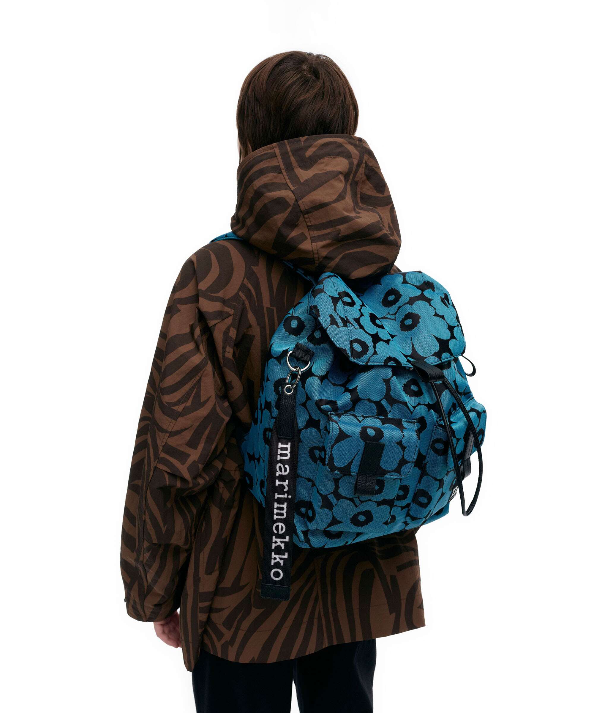 Marimekko Everything Unikko L Backpack blue/black - Image 3
