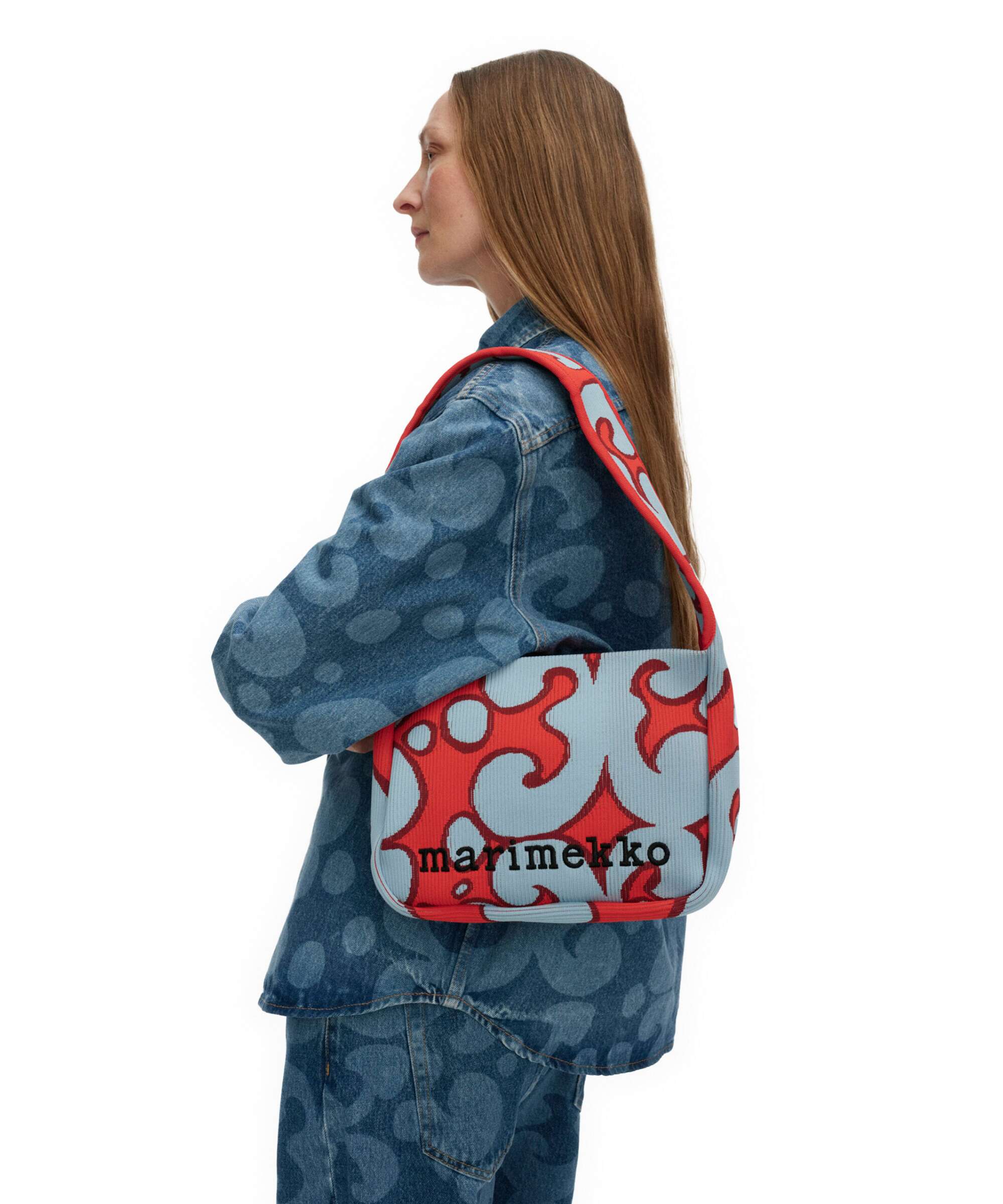 Marimekko Knitted Keidas Shoulder bag light blue/red - Image 3