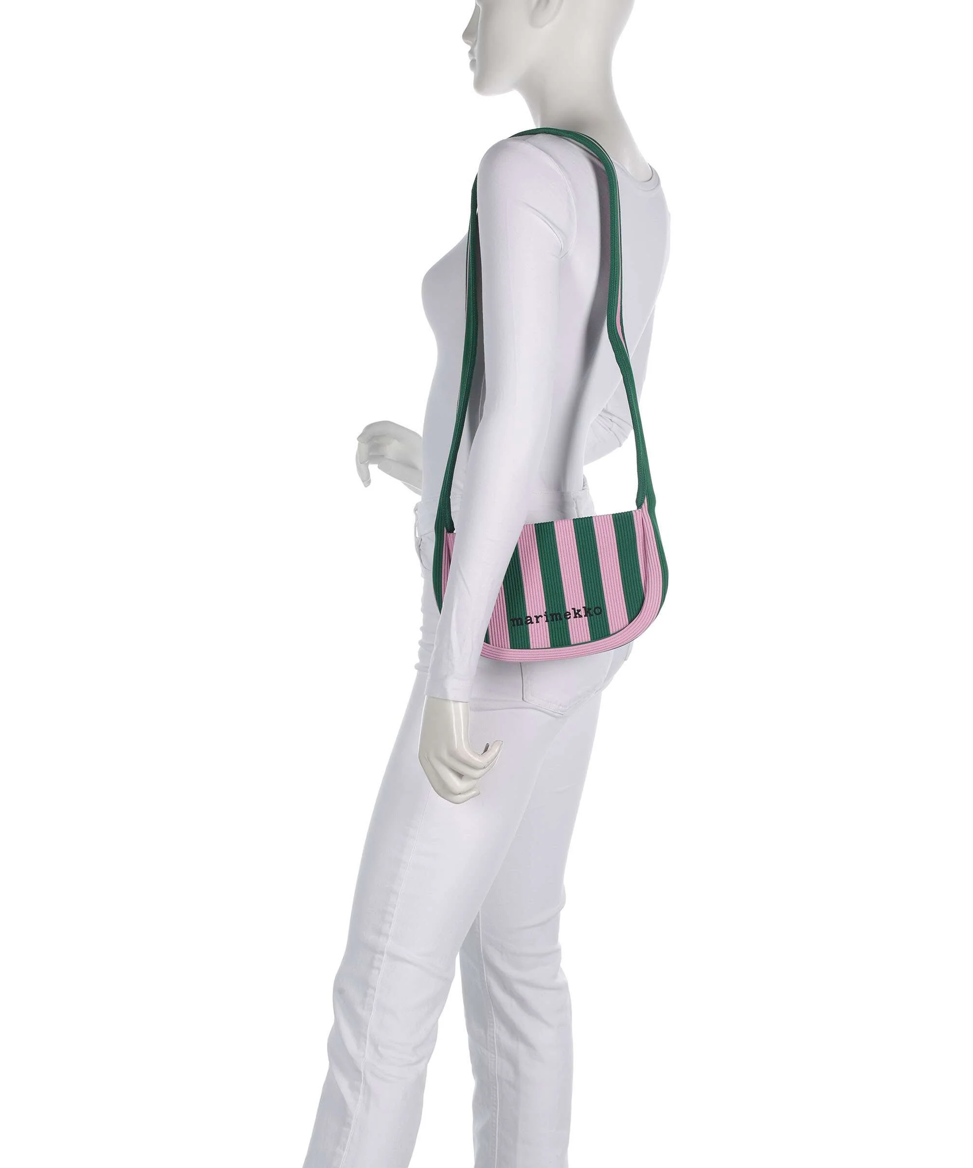 Marimekko Knitted Merirosvo Shoulder bag pink/dark green - Image 3