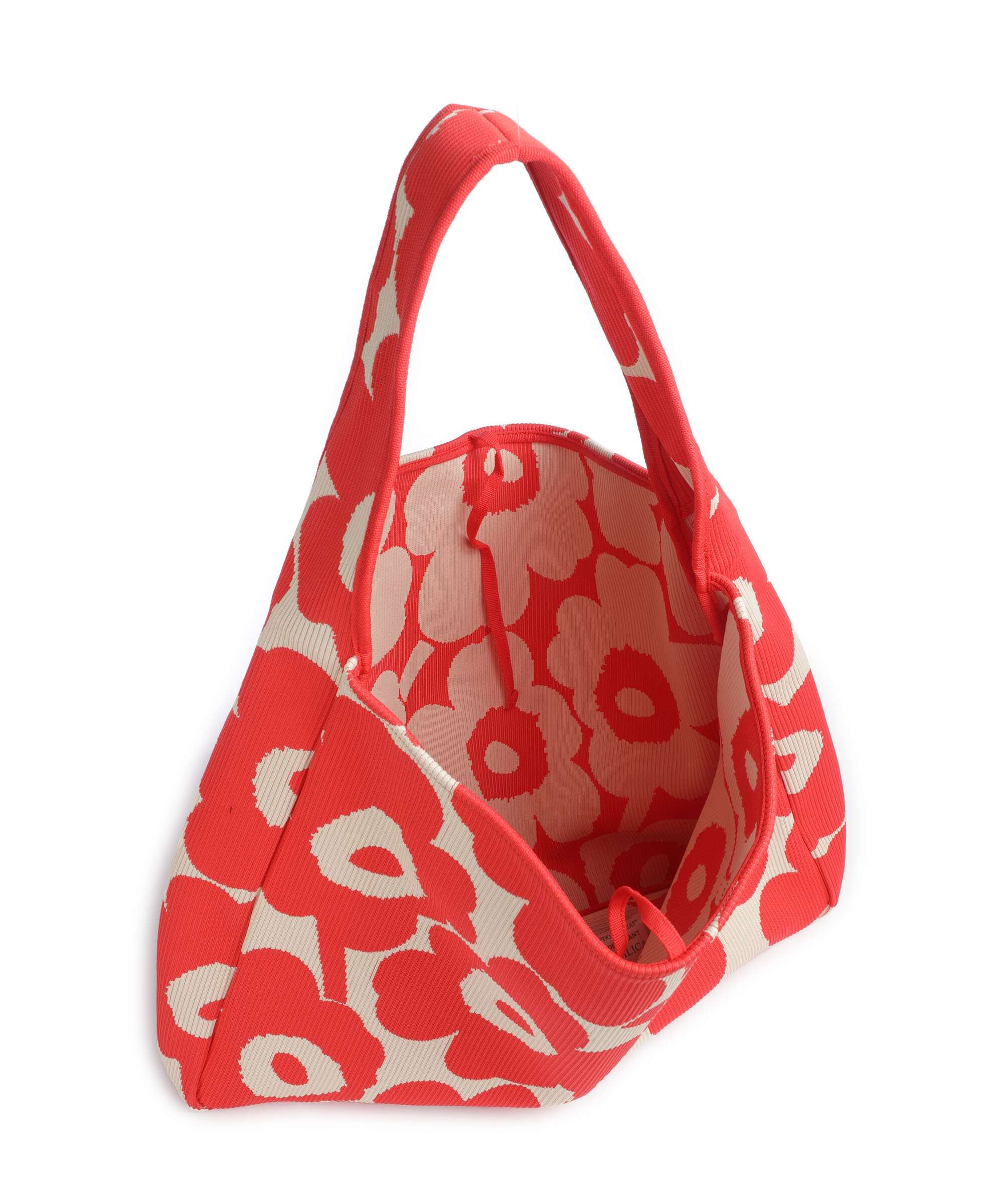 Marimekko Knitted Unikko Hobo bag pink/beige - Image 5