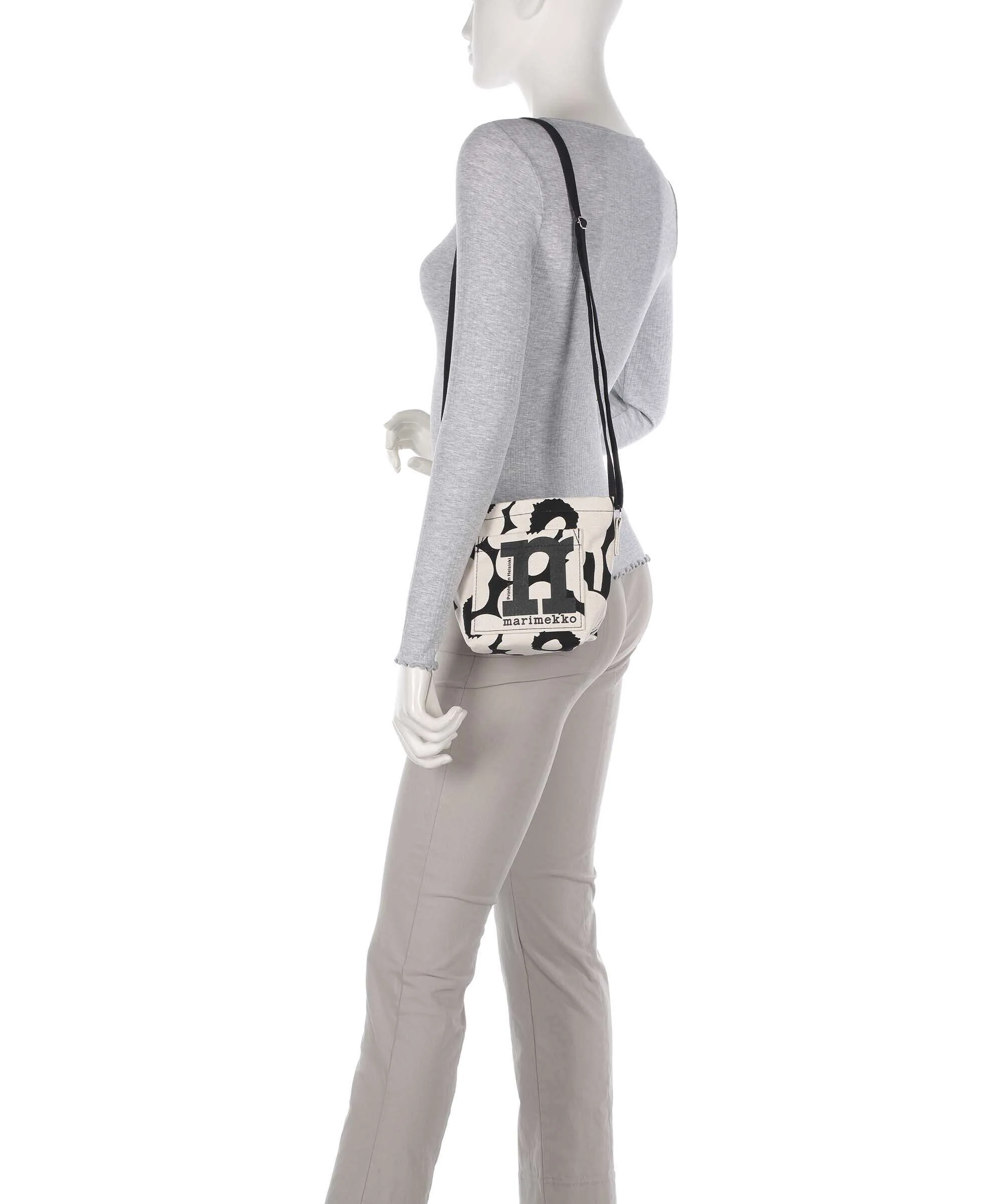 Marimekko Mono Unikko Mini Crossbody bag cotton/black - Image 3