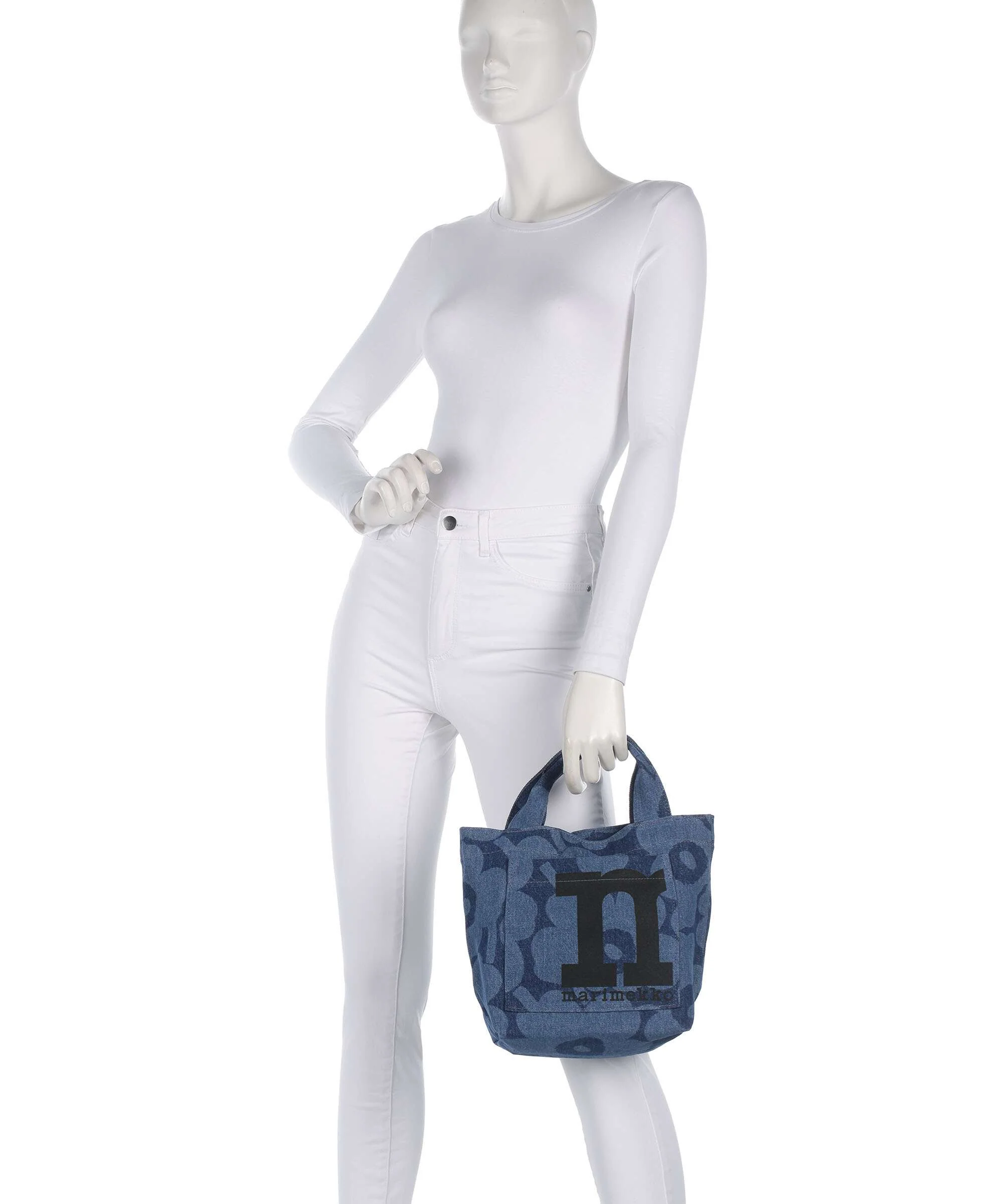 Marimekko Mono Unikko Mini Handbag mid indigo - Image 3