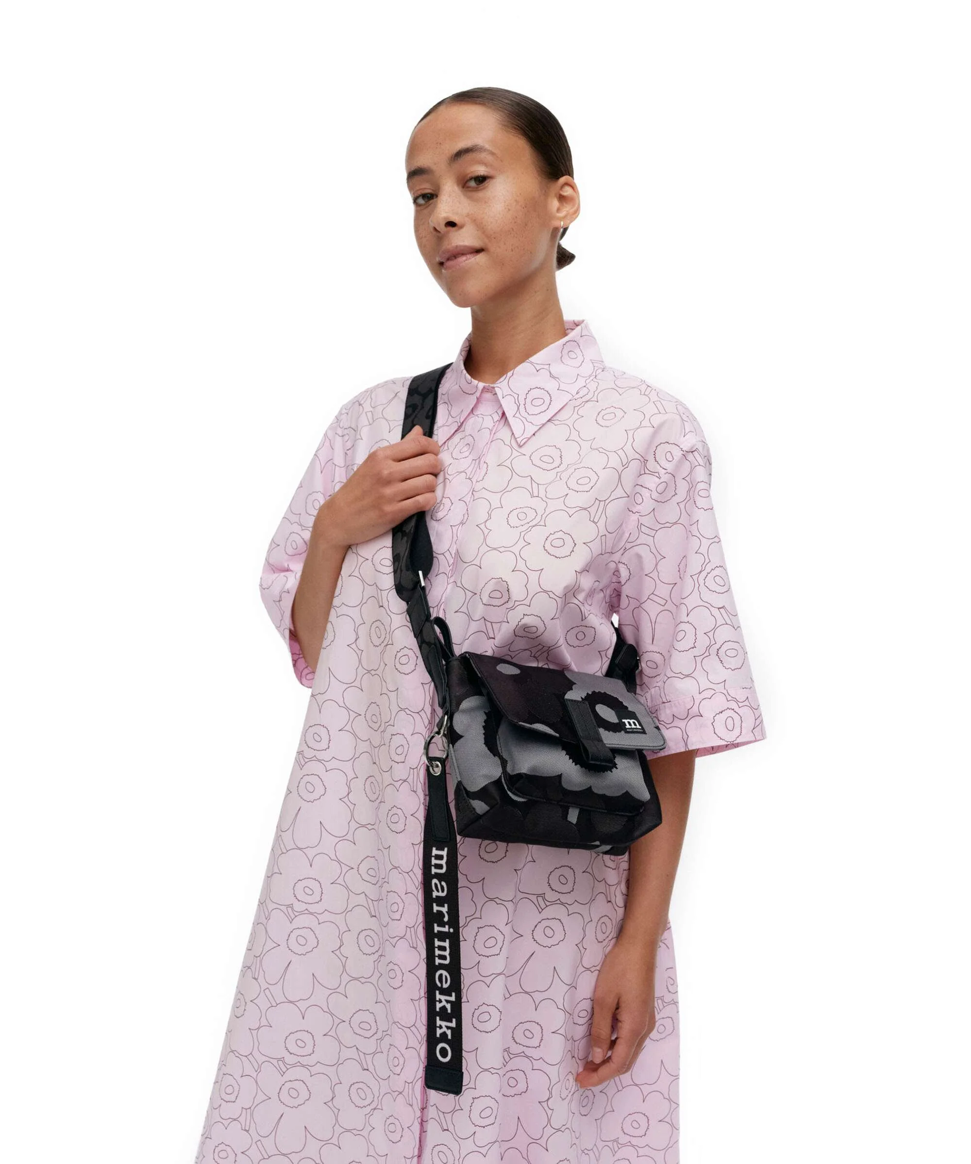 Marimekko Unikko Mini Crossbody bag grey/dark grey/black - Image 3