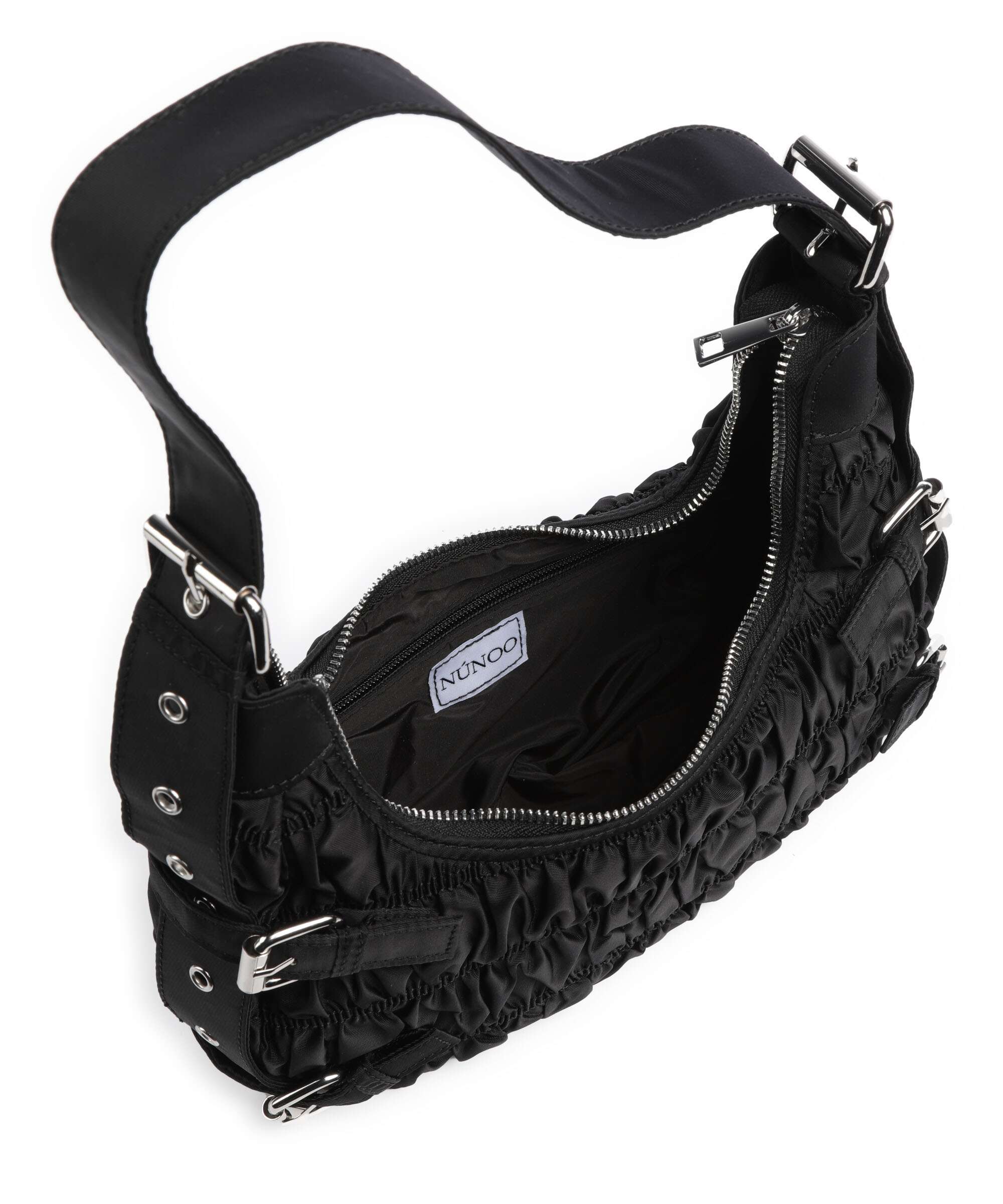 Núnoo Recycled Nylon Alaska Hobo bag black - Image 6