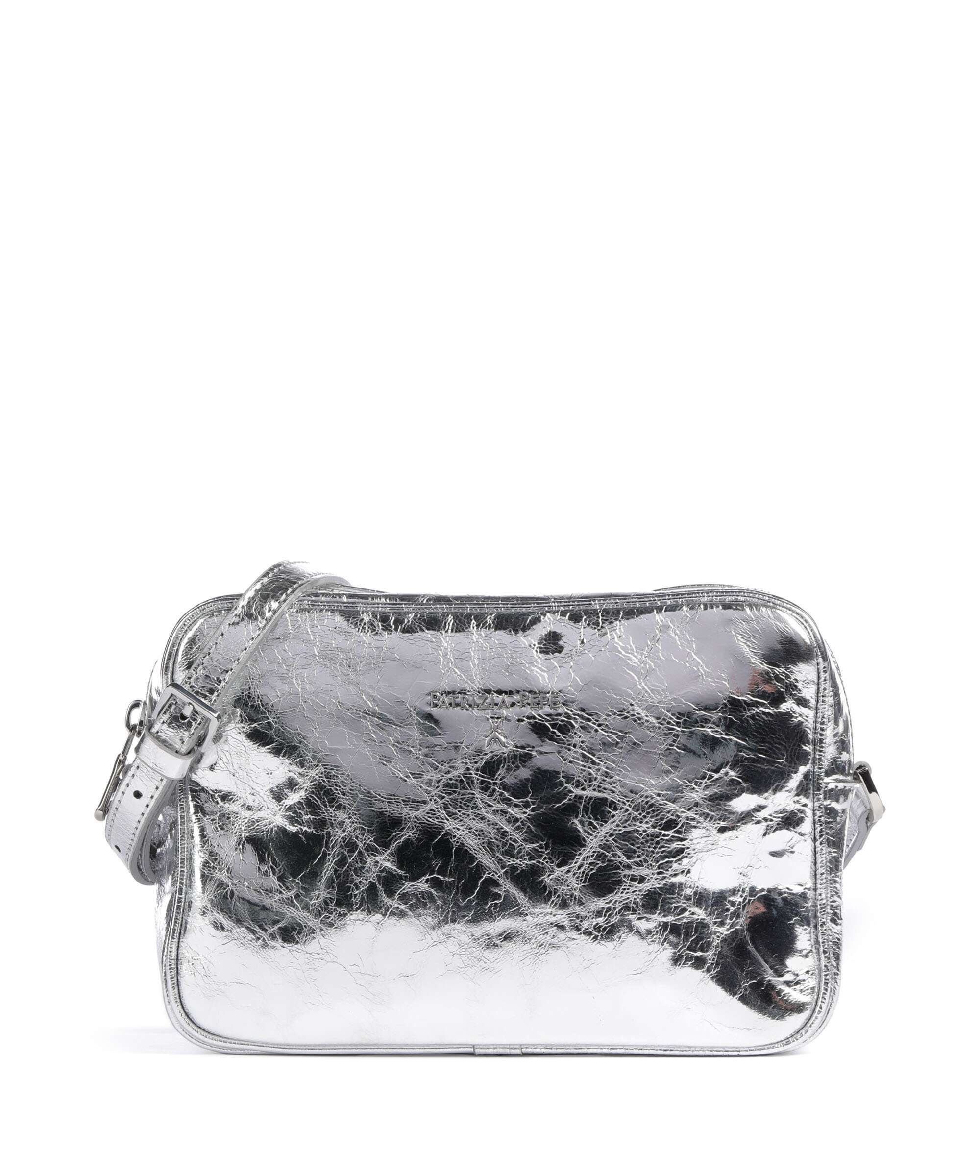 Patrizia Pepe Crossbody bag craquele silver