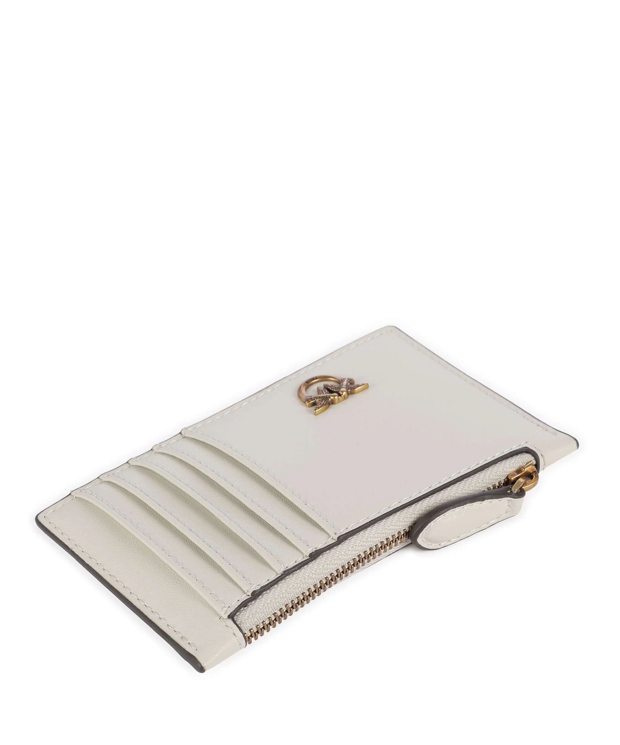 Pinko Airone Credit card holder bianco seta/antique gold - Image 3