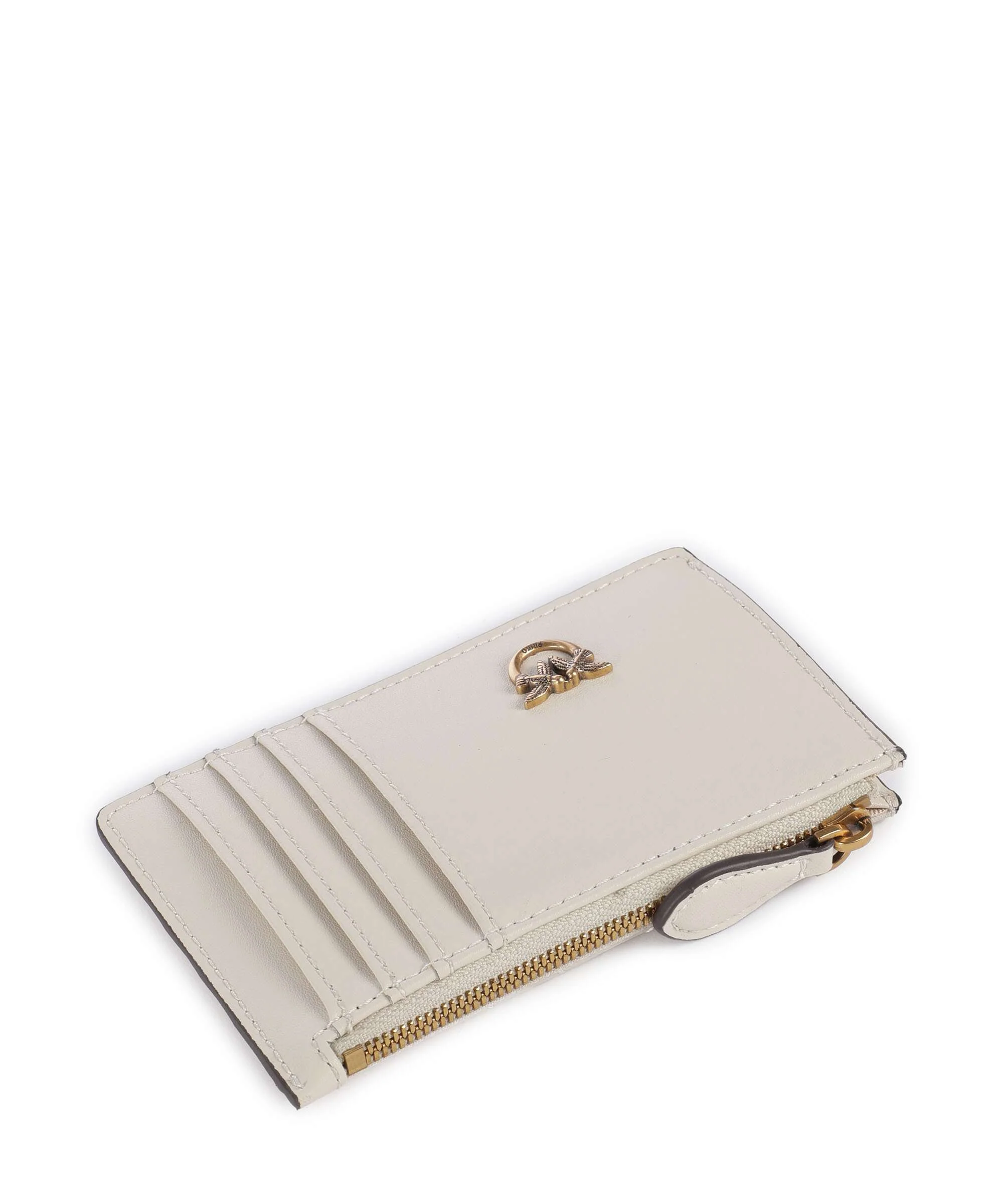 Pinko Airone Credit card holder bianco seta/antique gold - Image 3