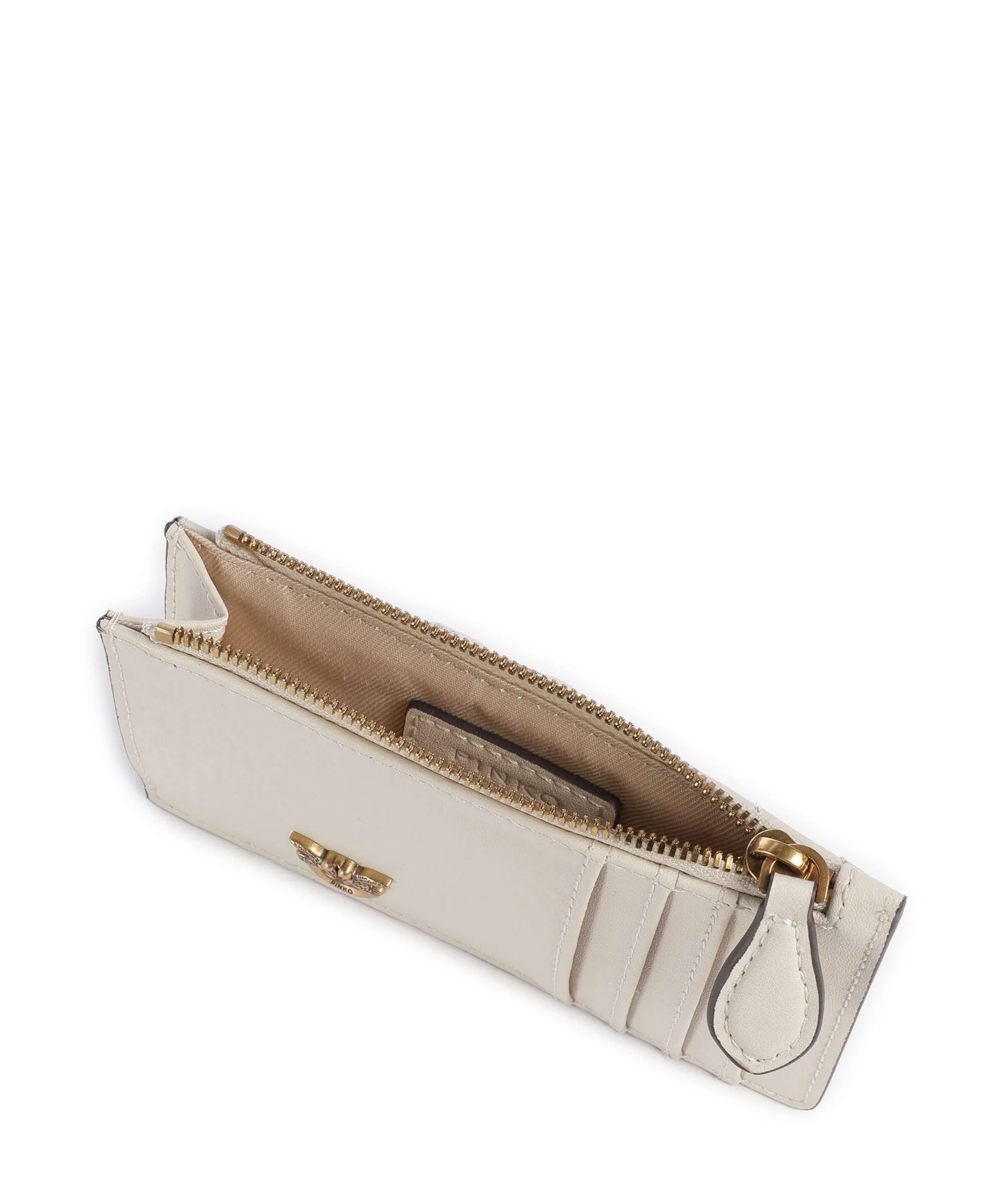 Pinko Airone Credit card holder bianco seta/antique gold - Image 4