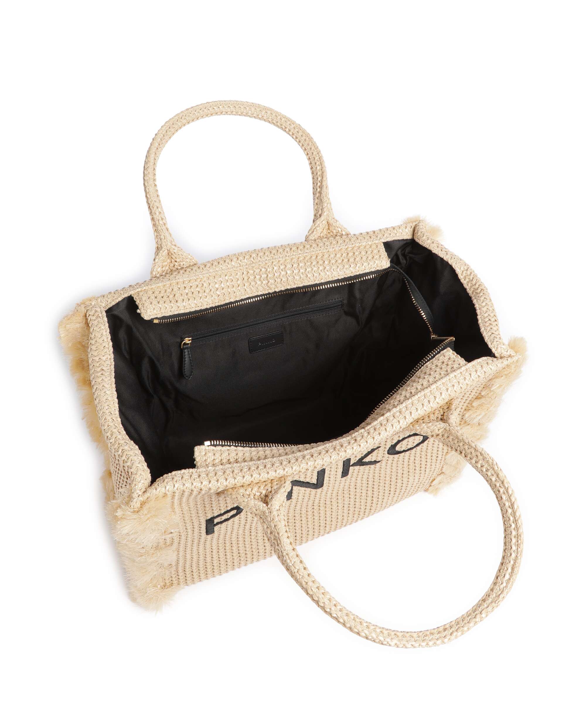 Pinko Beach Handbag paglia/nero/antique gold - Image 5