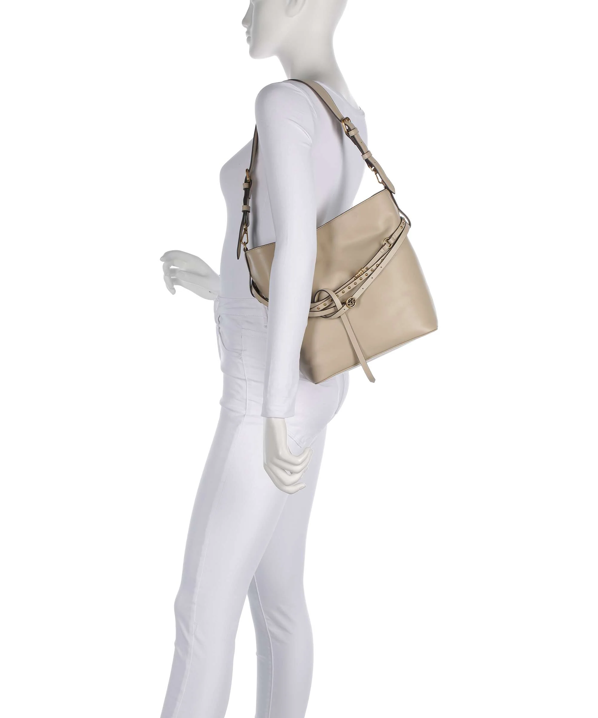 Pinko Belt Classic Bucket bag beige/grigio fumo/antique gold - Image 3