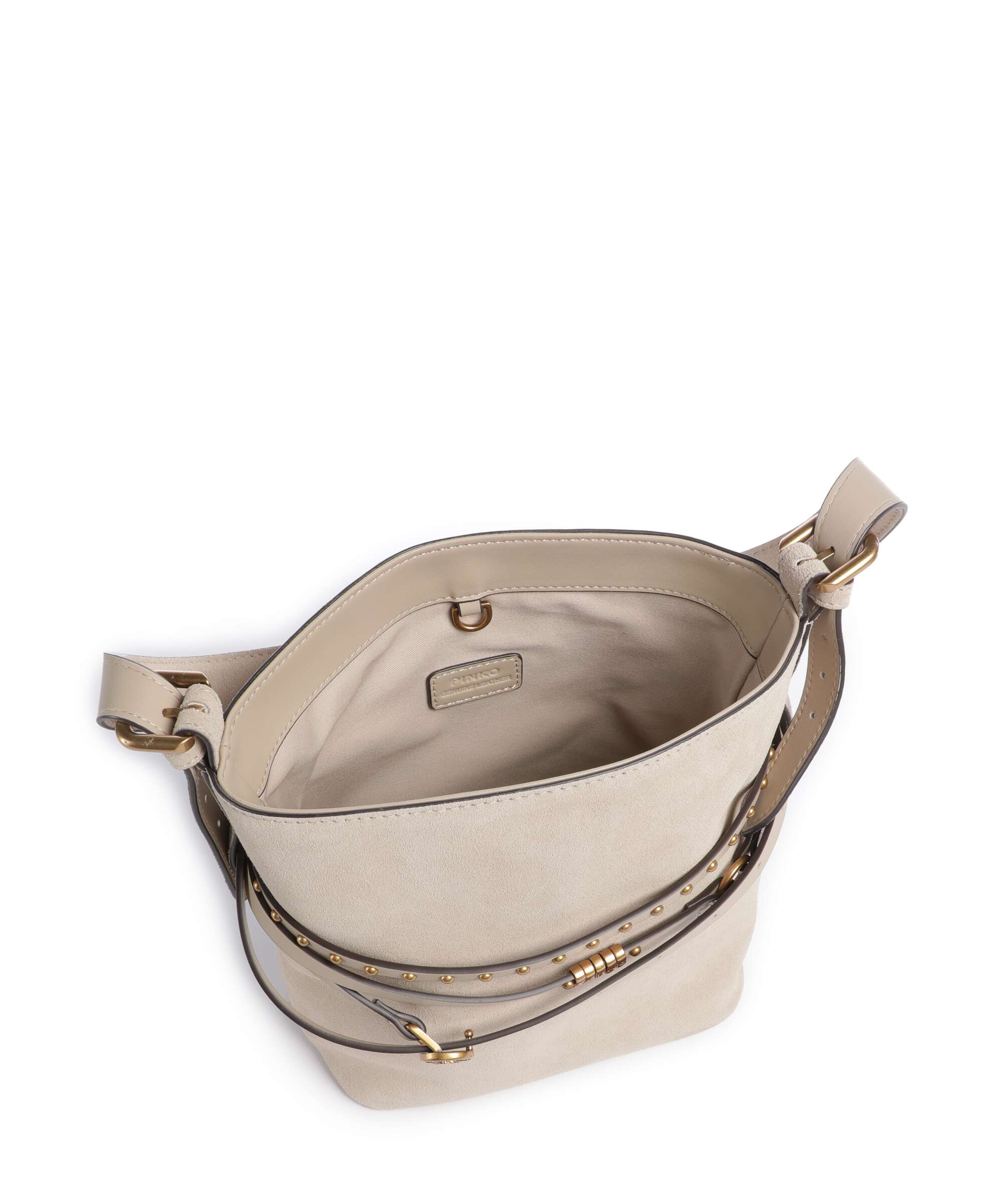 Pinko Belt Mini Bucket bag beige/grigio fumo/antique gold - Image 6