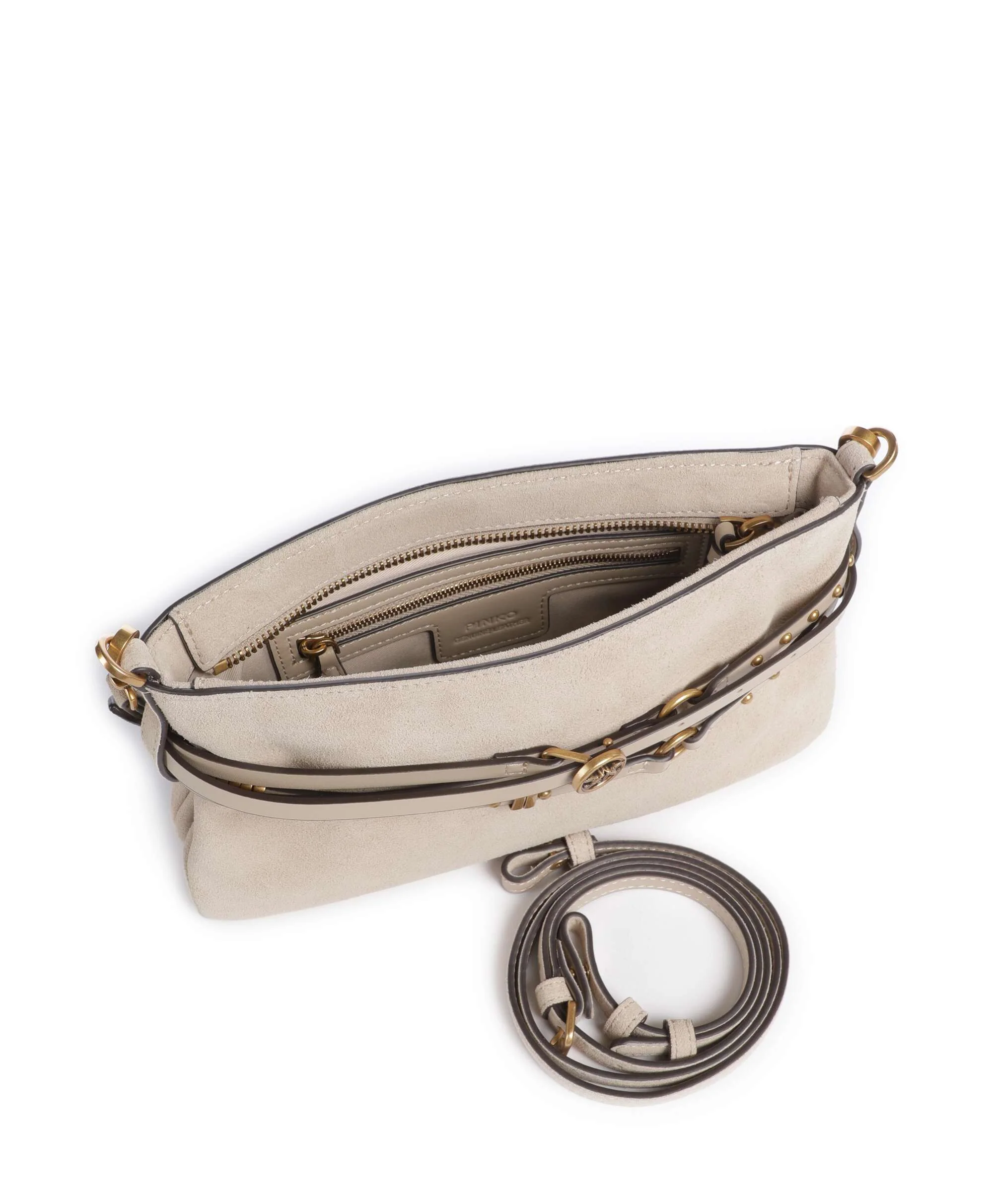 Pinko Belt Mini Shoulder bag beige/grigio fumo/antique gold - Image 7