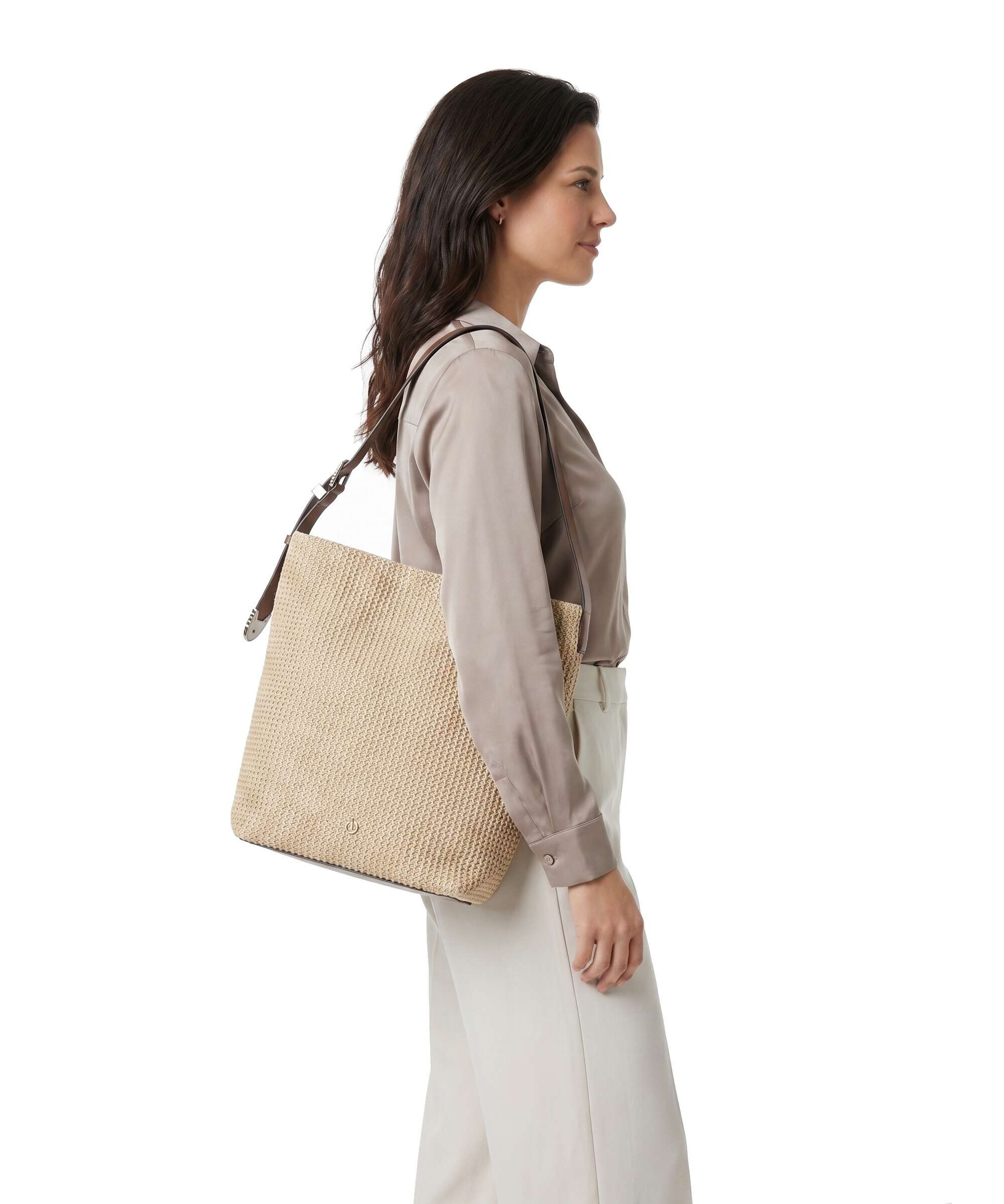 Pinko Big Hobo bag paglia/cuoio/mix gal - Image 3