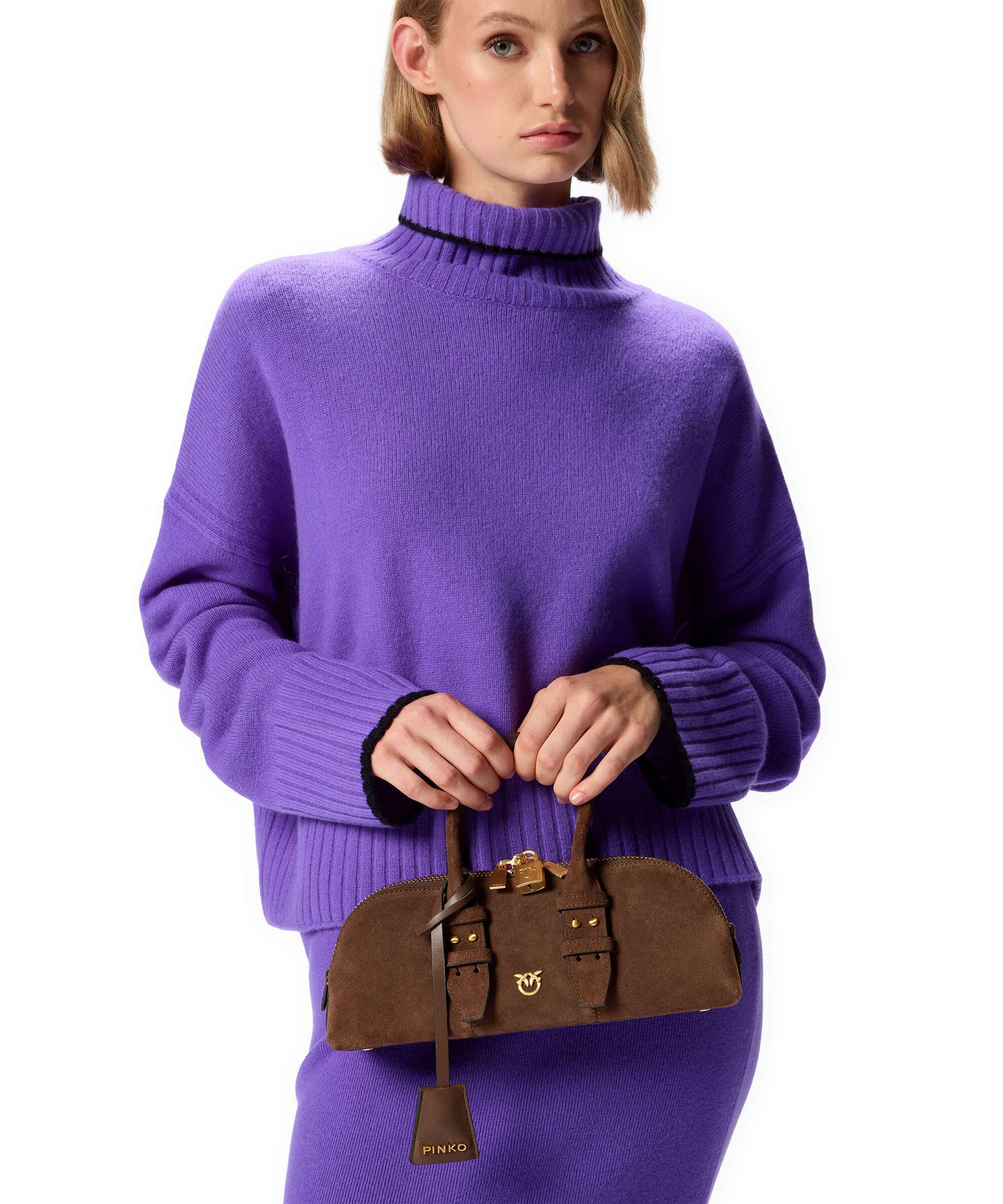 Pinko Bowling Horizontal Handbag marrone castano/matt gold - Image 3