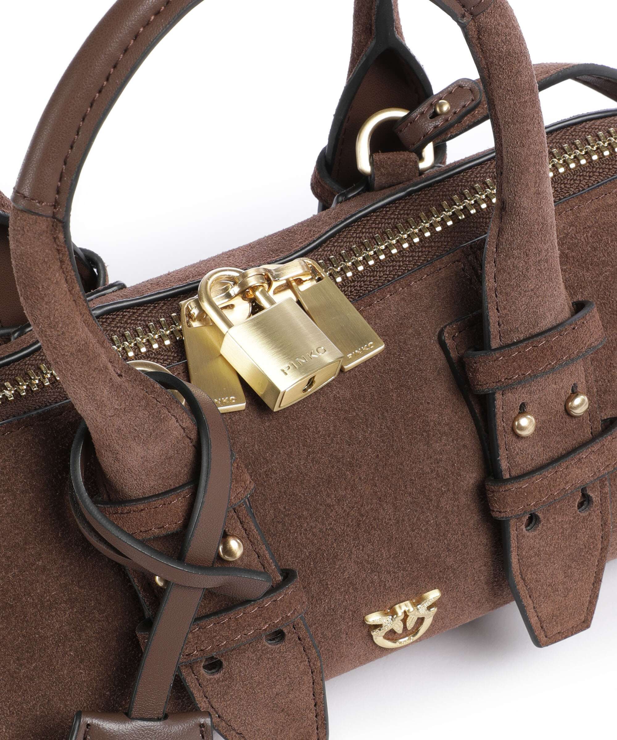 Pinko Bowling Horizontal Handbag marrone castano/matt gold - Image 4