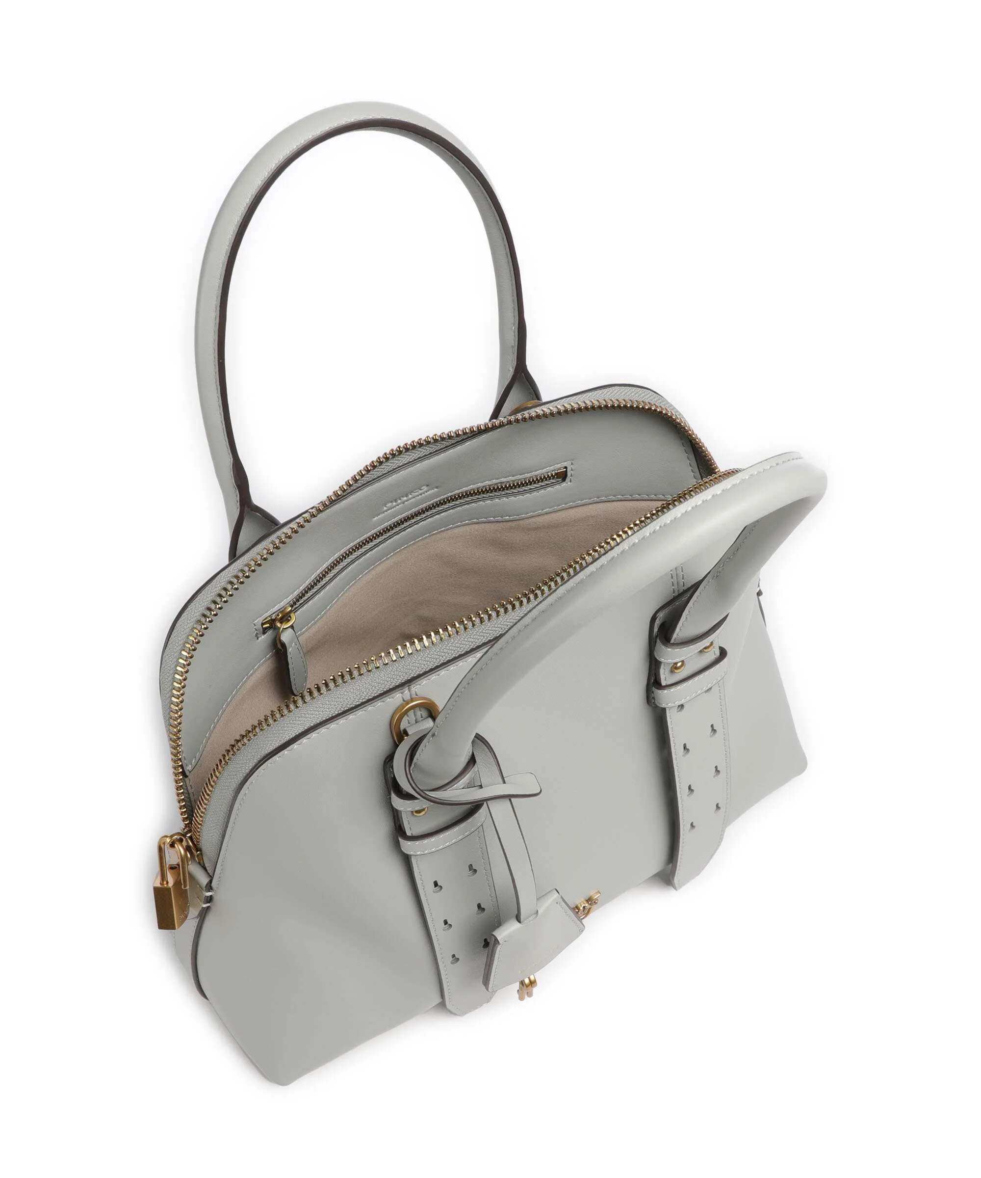 Pinko Bowling Medium Handbag grigio perla/antique gold - Image 6