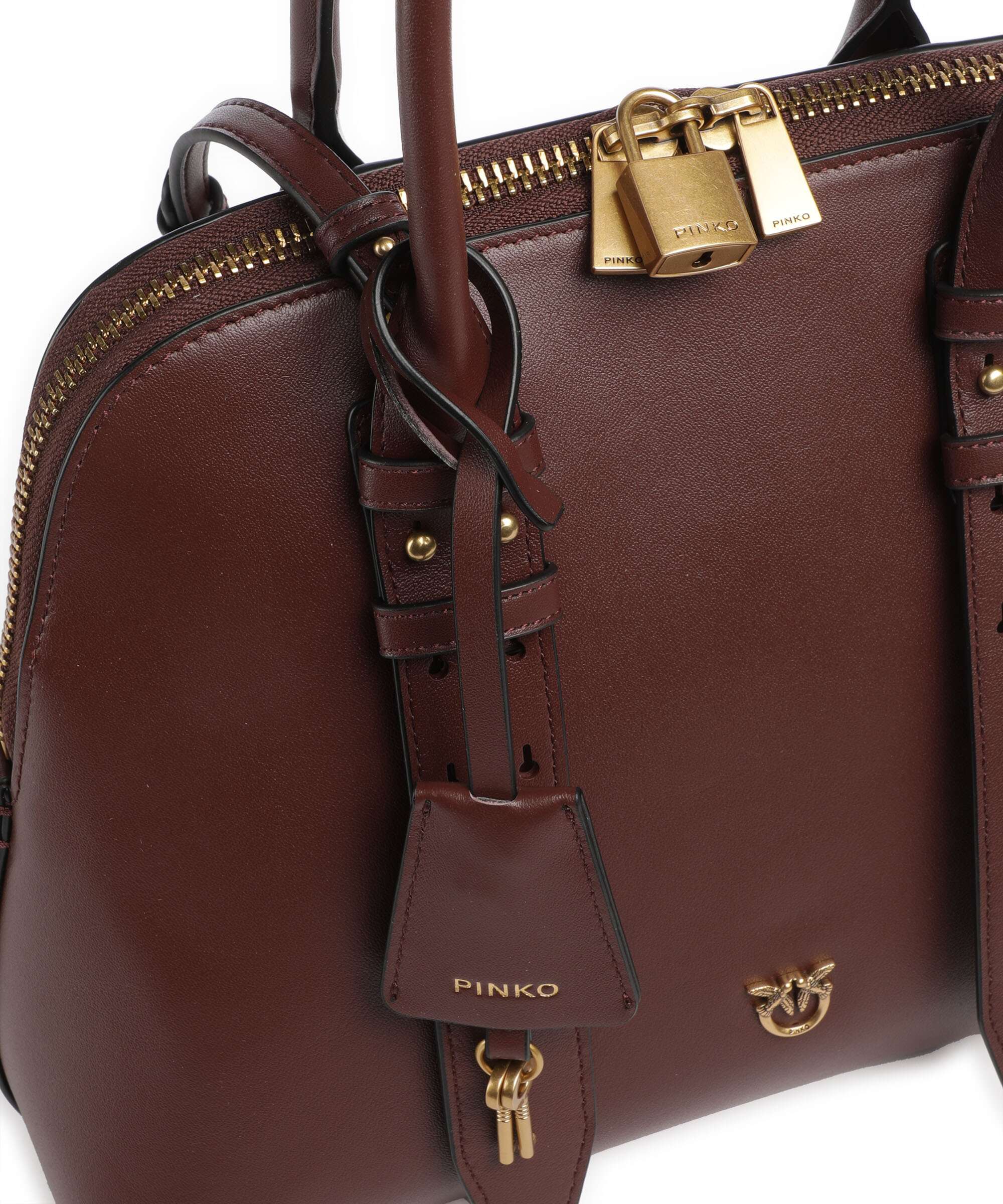 Pinko Bowling Medium Handbag burgundy wine/antique gold - Image 4