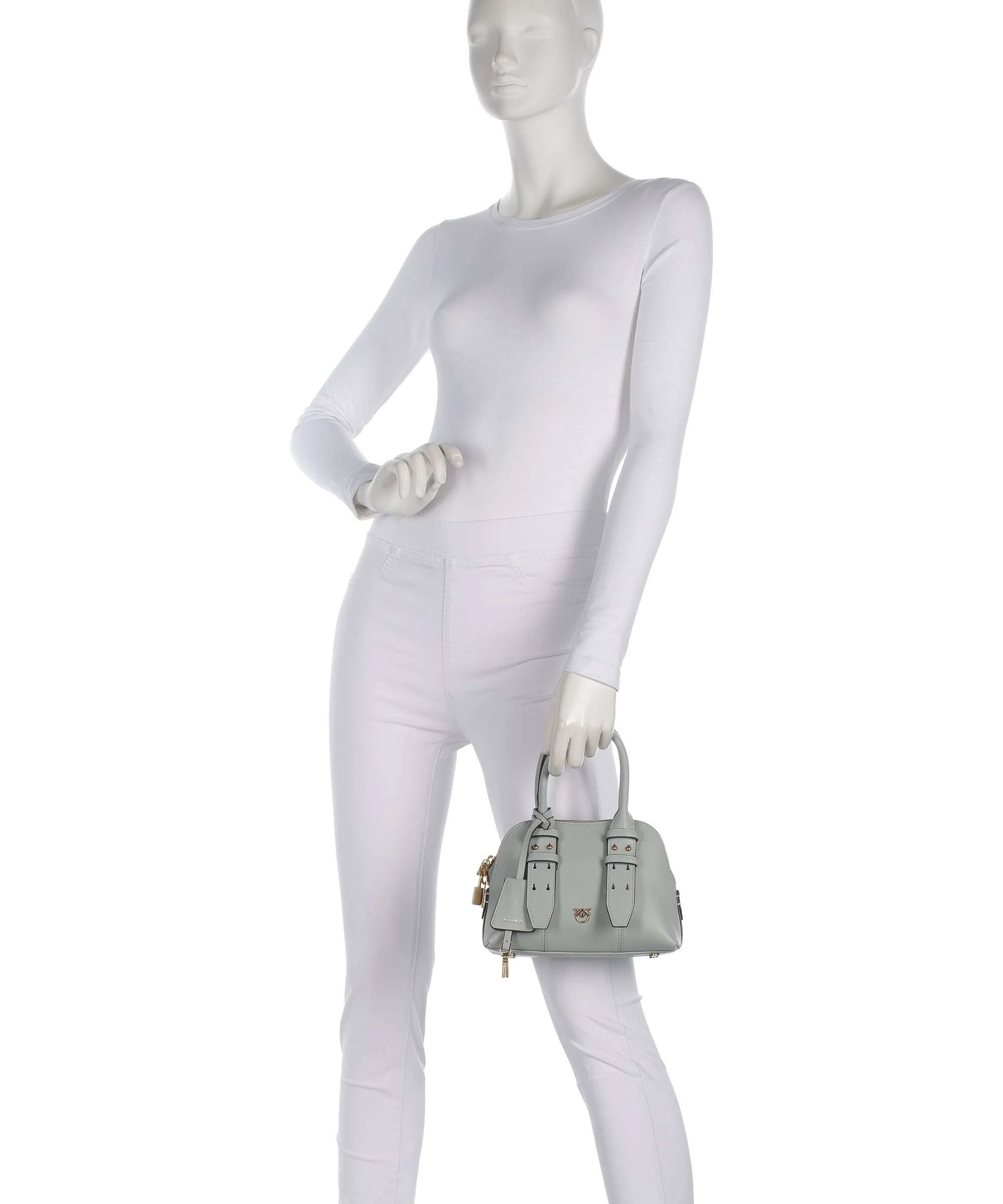 Pinko Bowling Mini Handbag grigio perla/antique gold - Image 4
