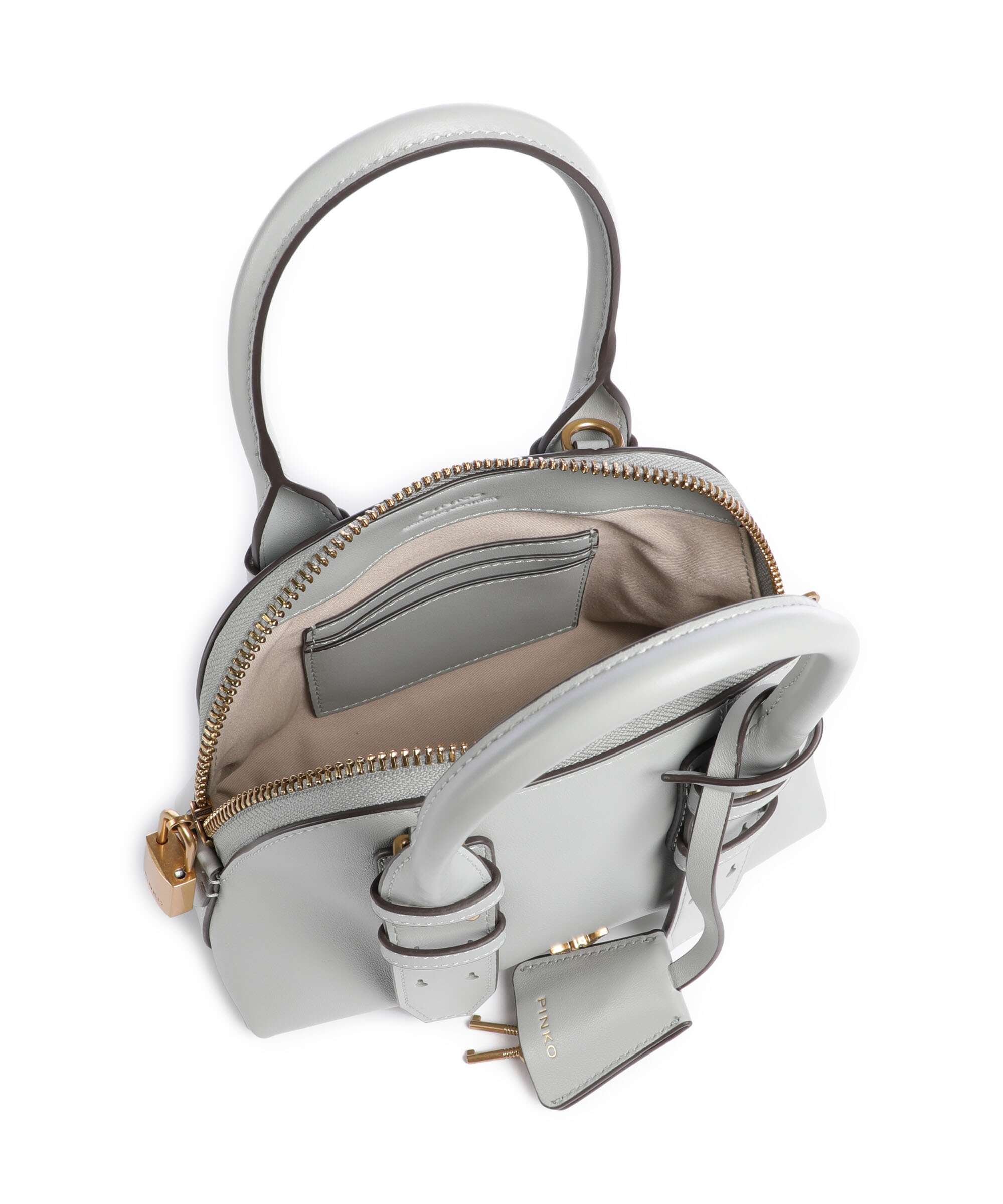 Pinko Bowling Mini Handbag grigio perla/antique gold - Image 7