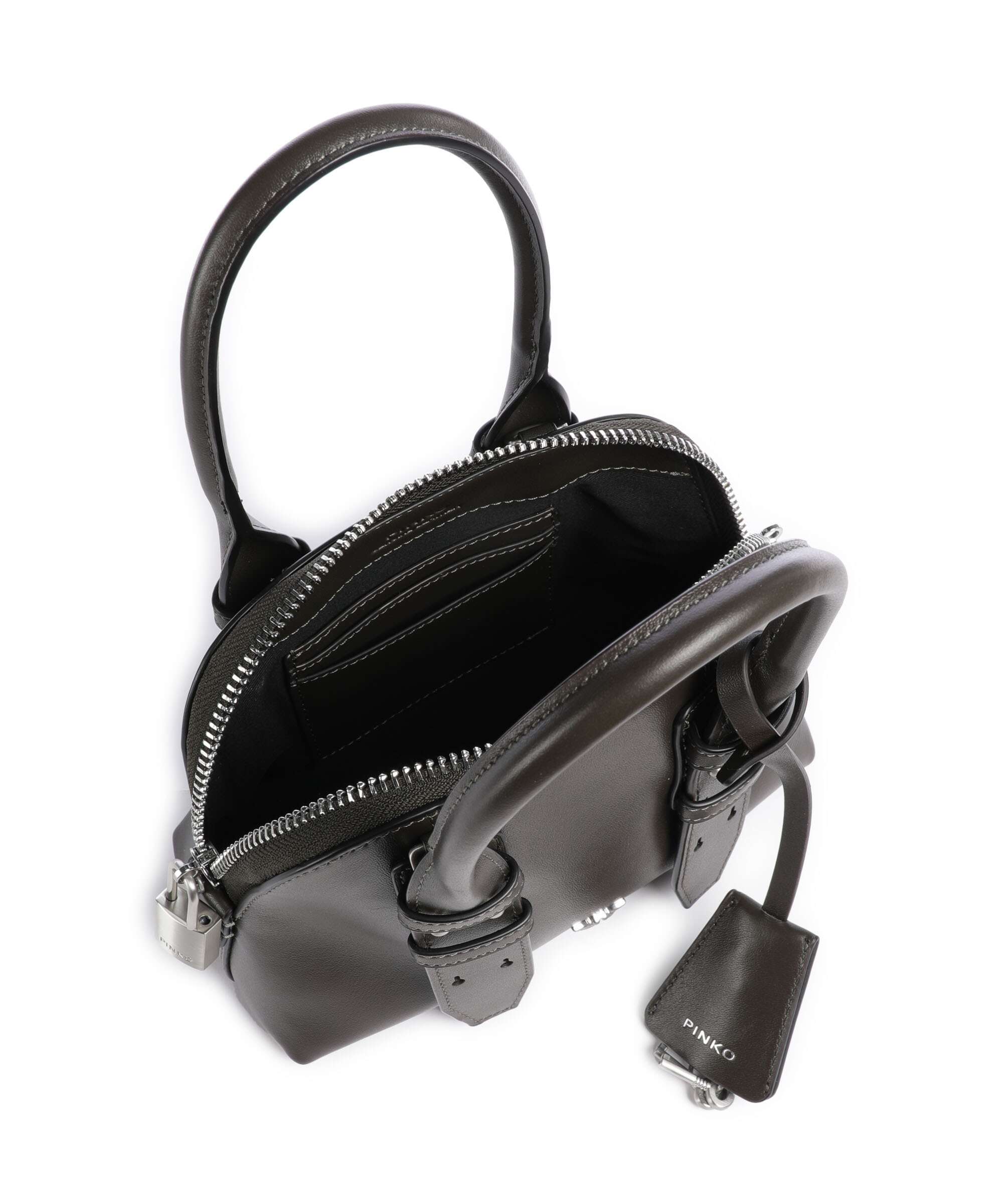Pinko Bowling Mini Handbag verde fango/matt silver - Image 6