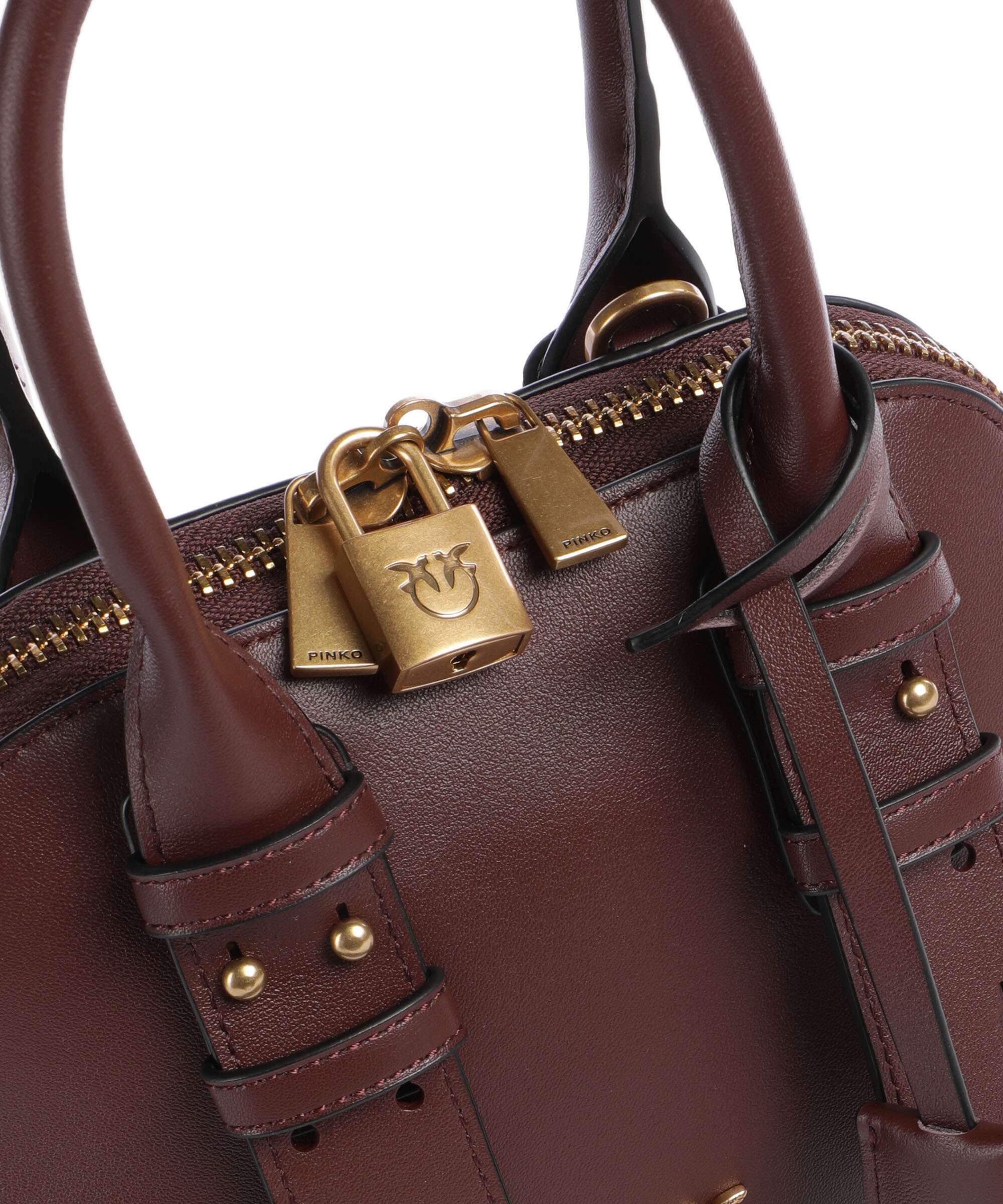 Pinko Bowling Mini Handbag burgundy wine/antique gold - Image 4