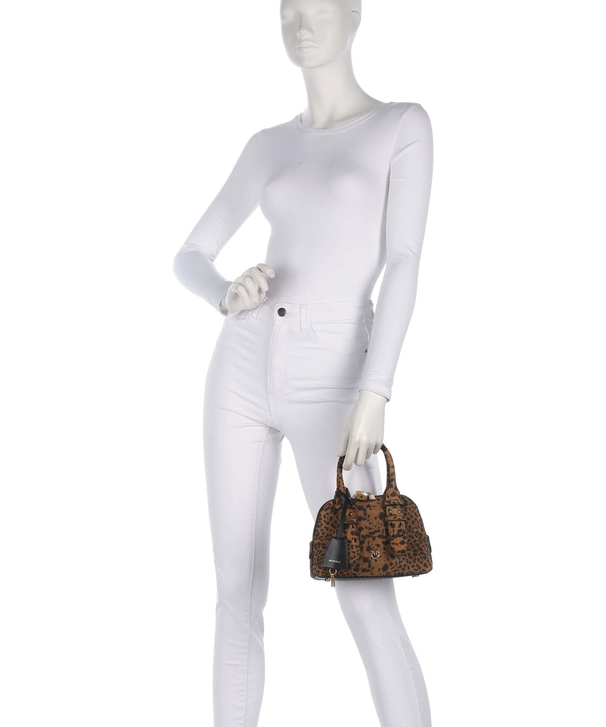 Pinko Bowling Mini Handbag maculato/marrone/antique gold - Image 3