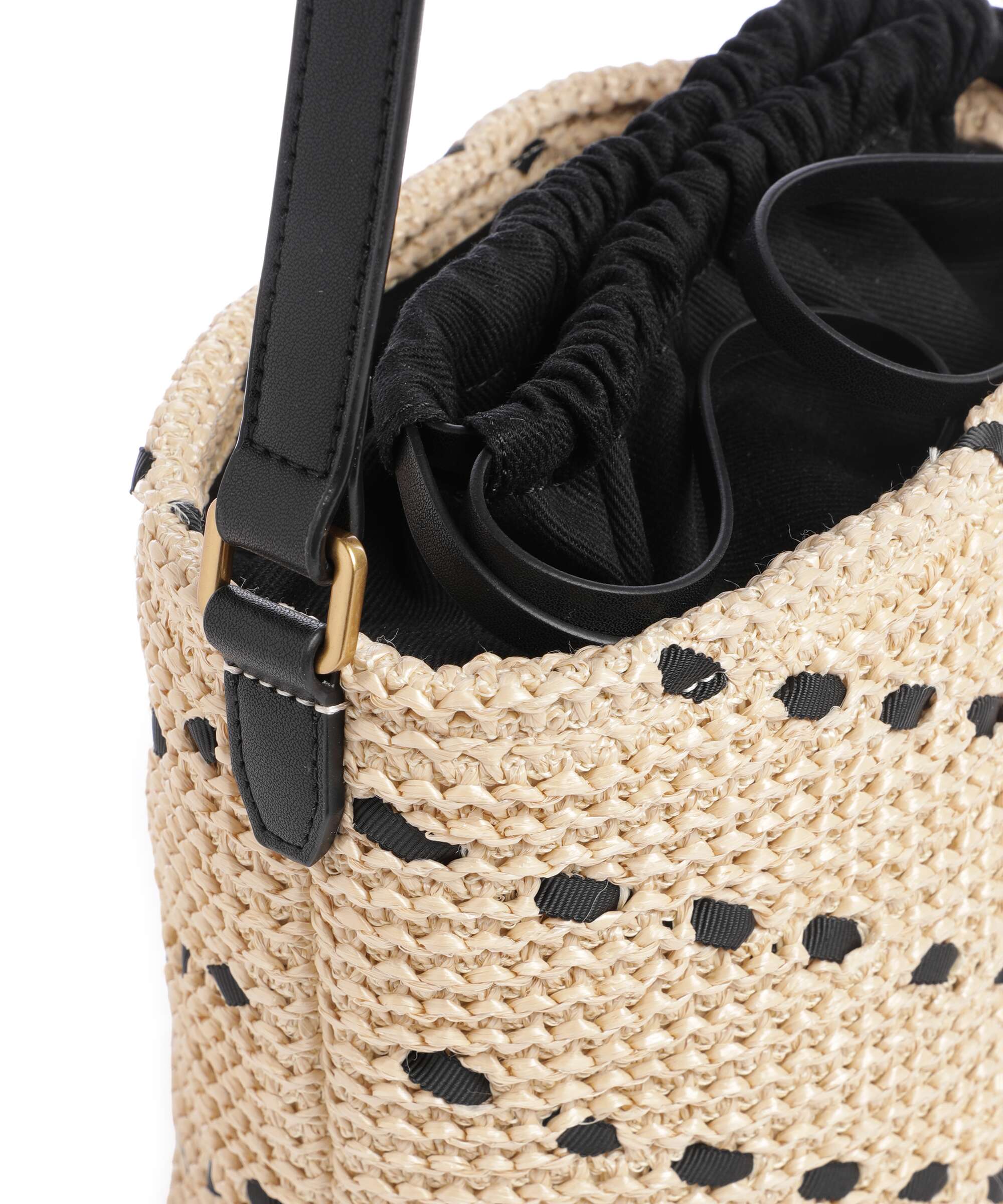 Pinko Bucket bag paglia/nero/antique gold - Image 4