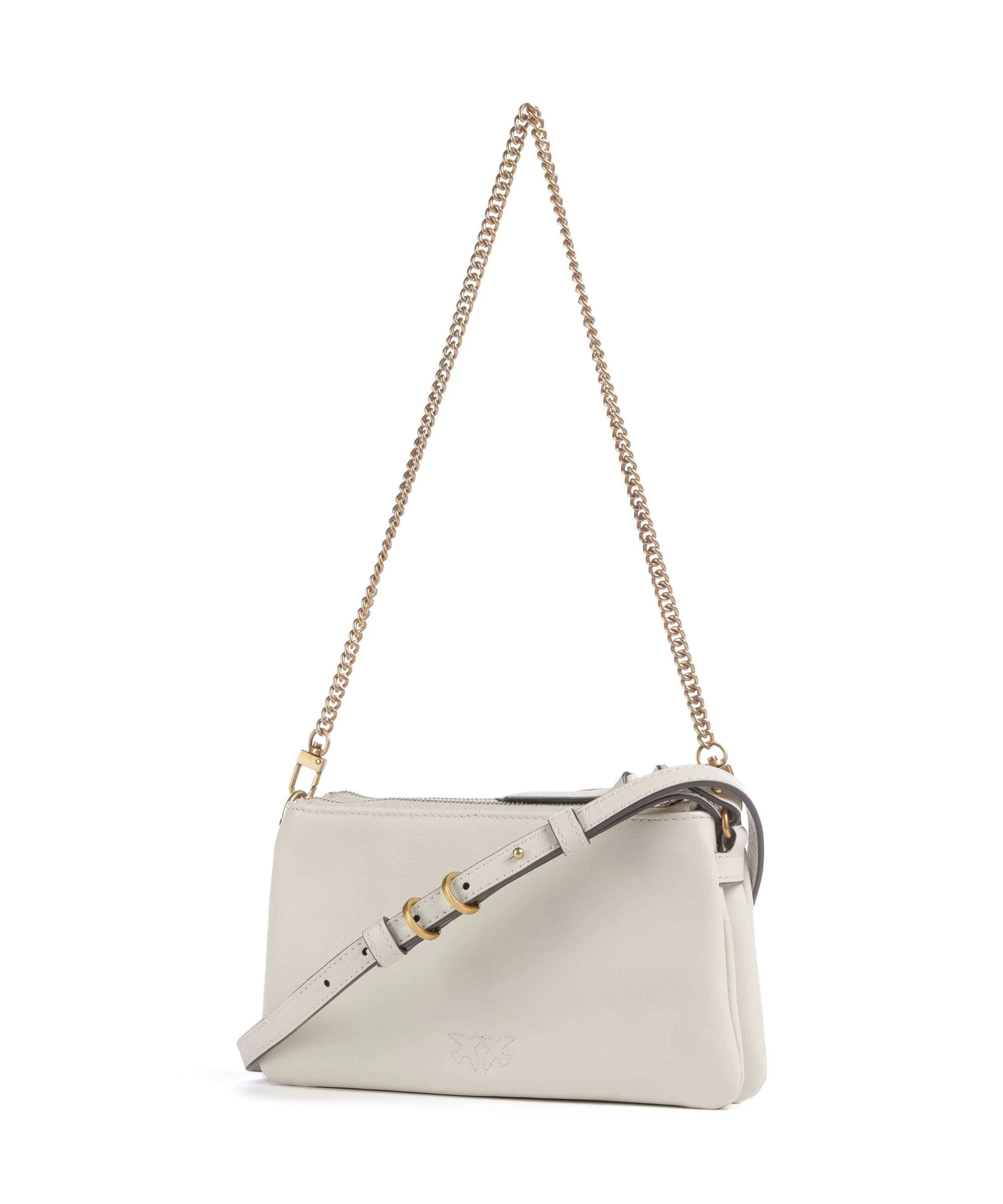 Pinko Double Mini Shoulder bag bianco seta/antique gold - Image 2