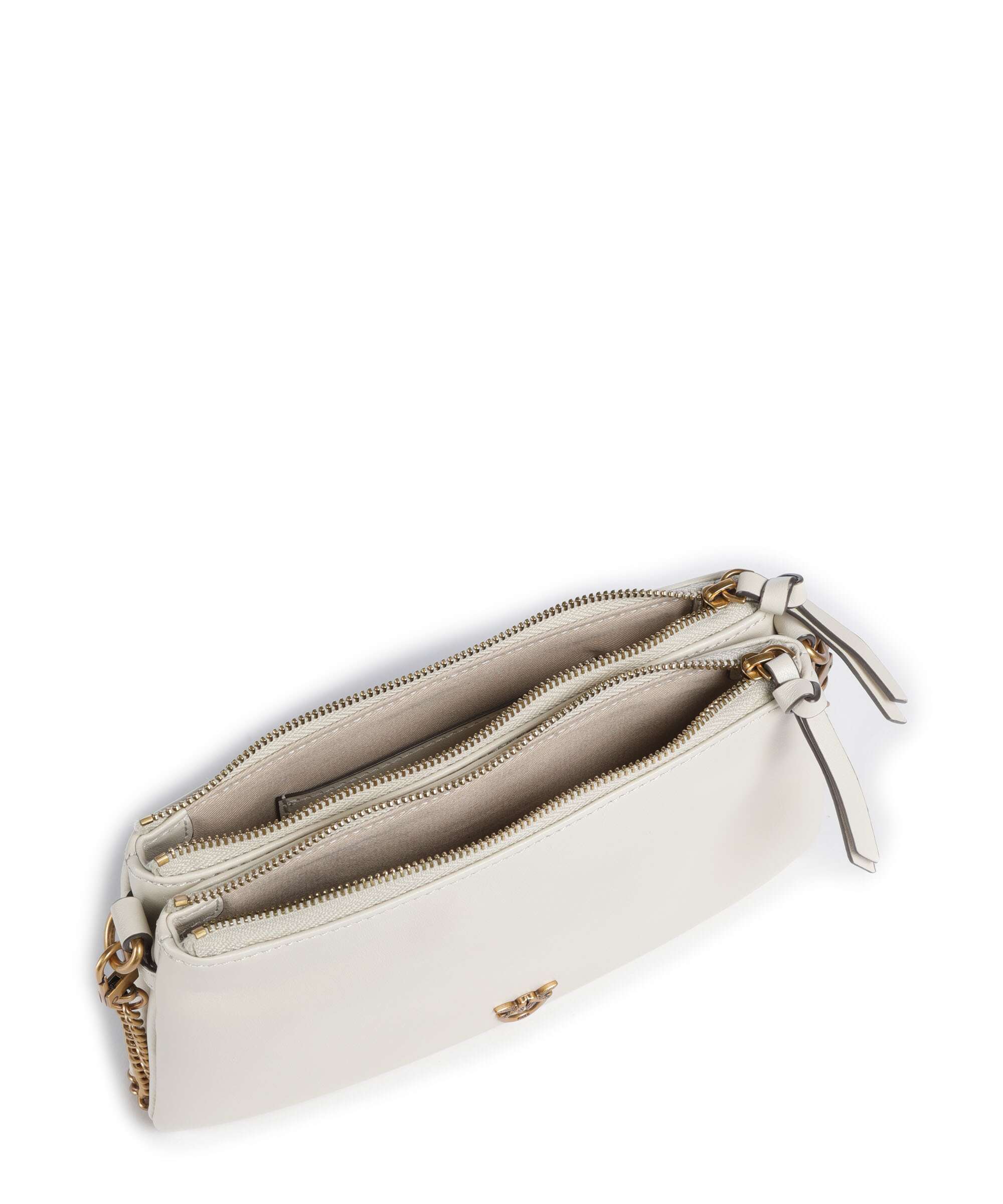 Pinko Double Mini Shoulder bag bianco seta/antique gold - Image 6