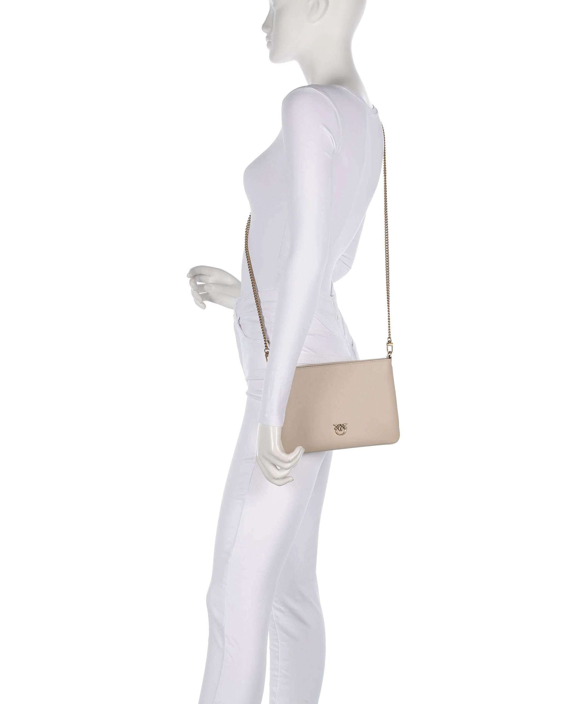 Pinko Flat Classic Crossbody bag beige/grigio fumo/antique gold - Image 3