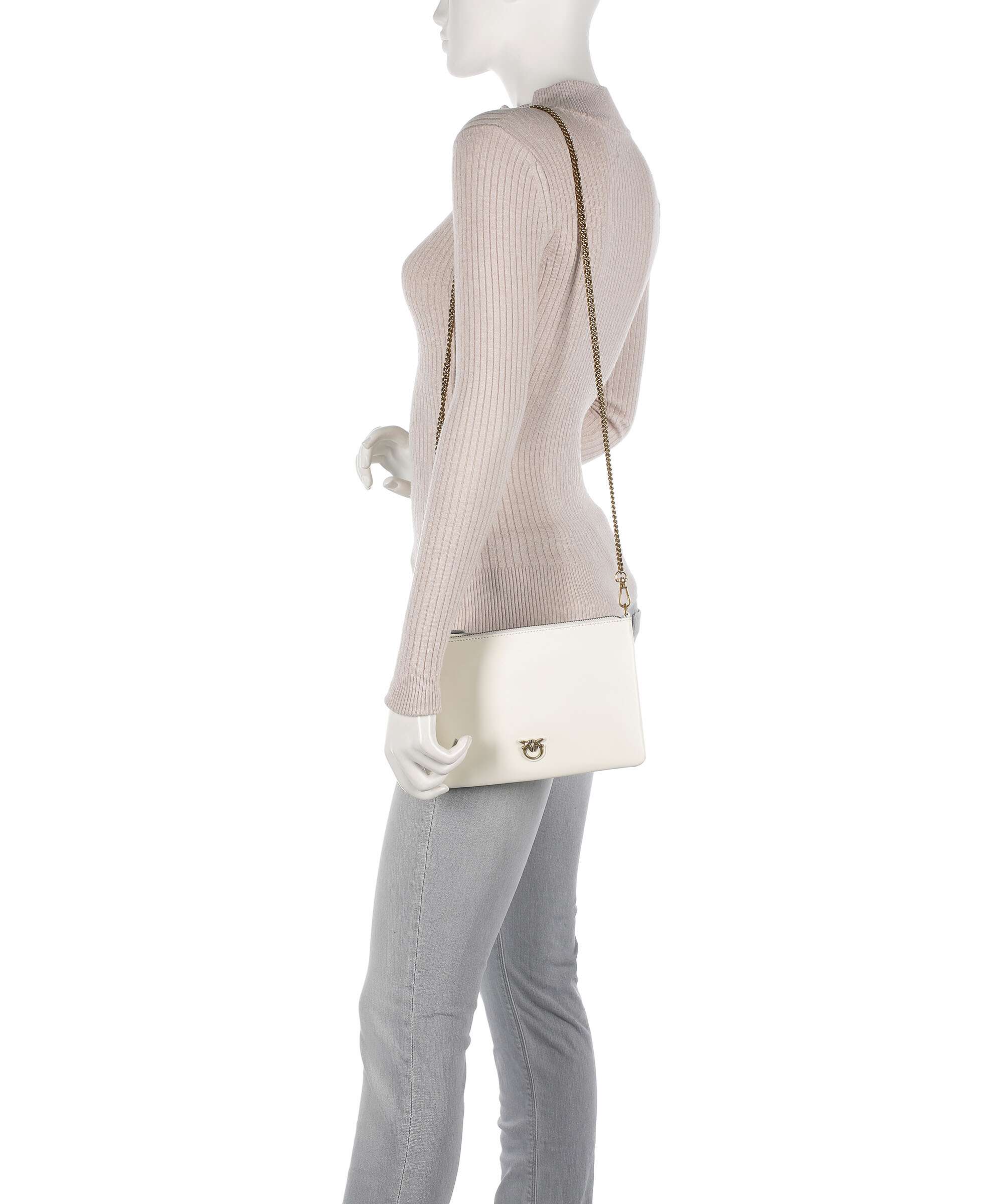 Pinko Flat Classic Crossbody bag bianco seta/antique gold - Image 3