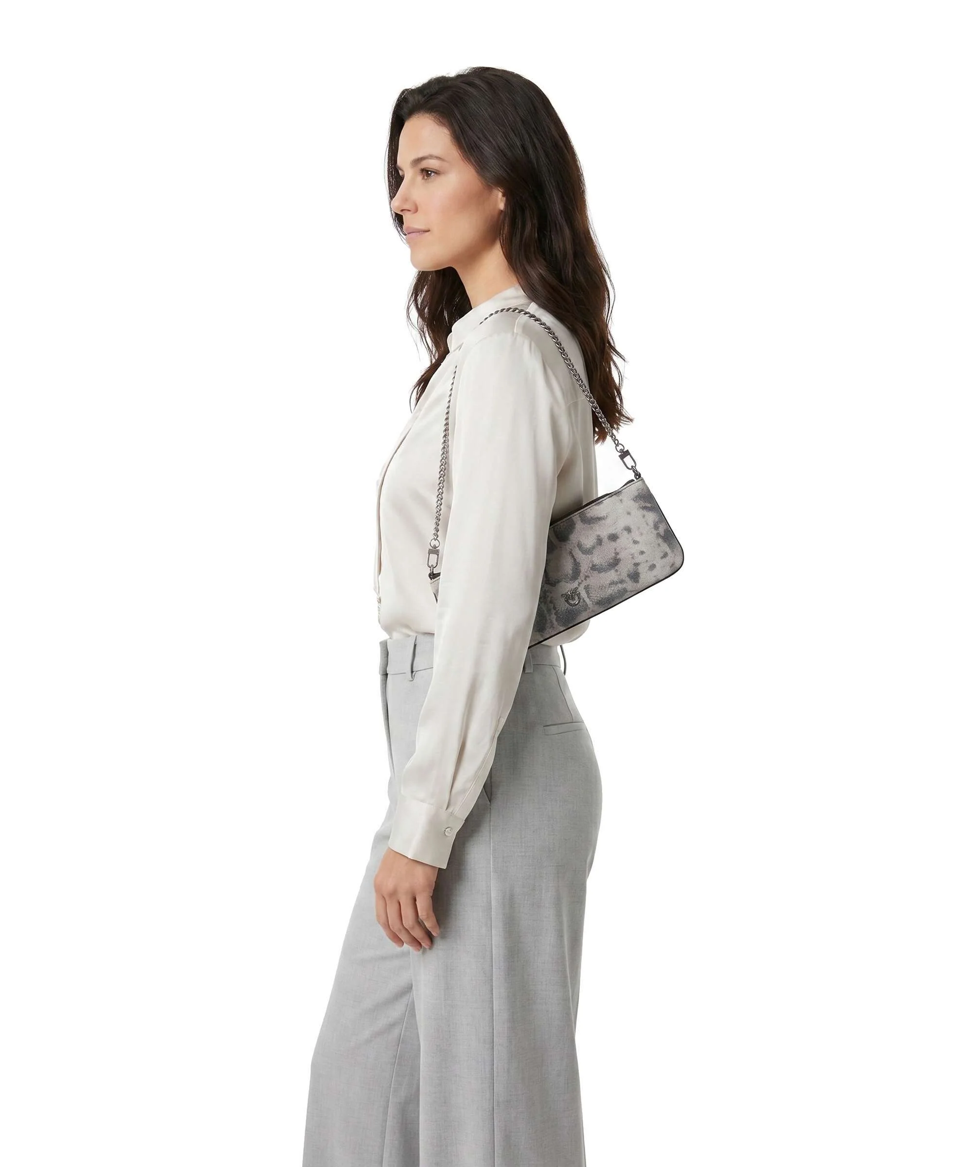 Pinko Flat Horizontal Shoulder bag avorio/nero/beige - Image 3