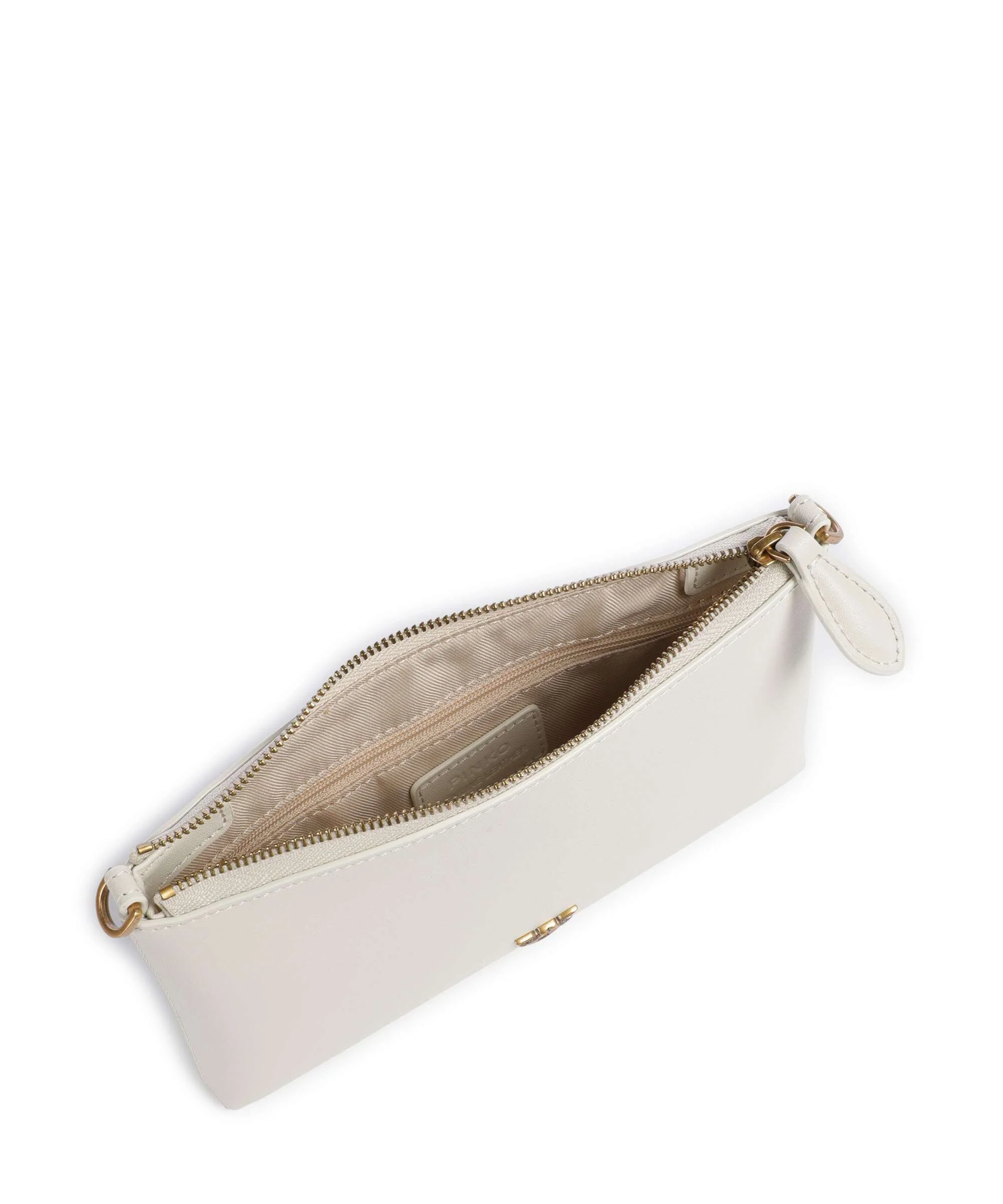 Pinko Flat Mini Crossbody bag bianco seta/antique gold - Image 6