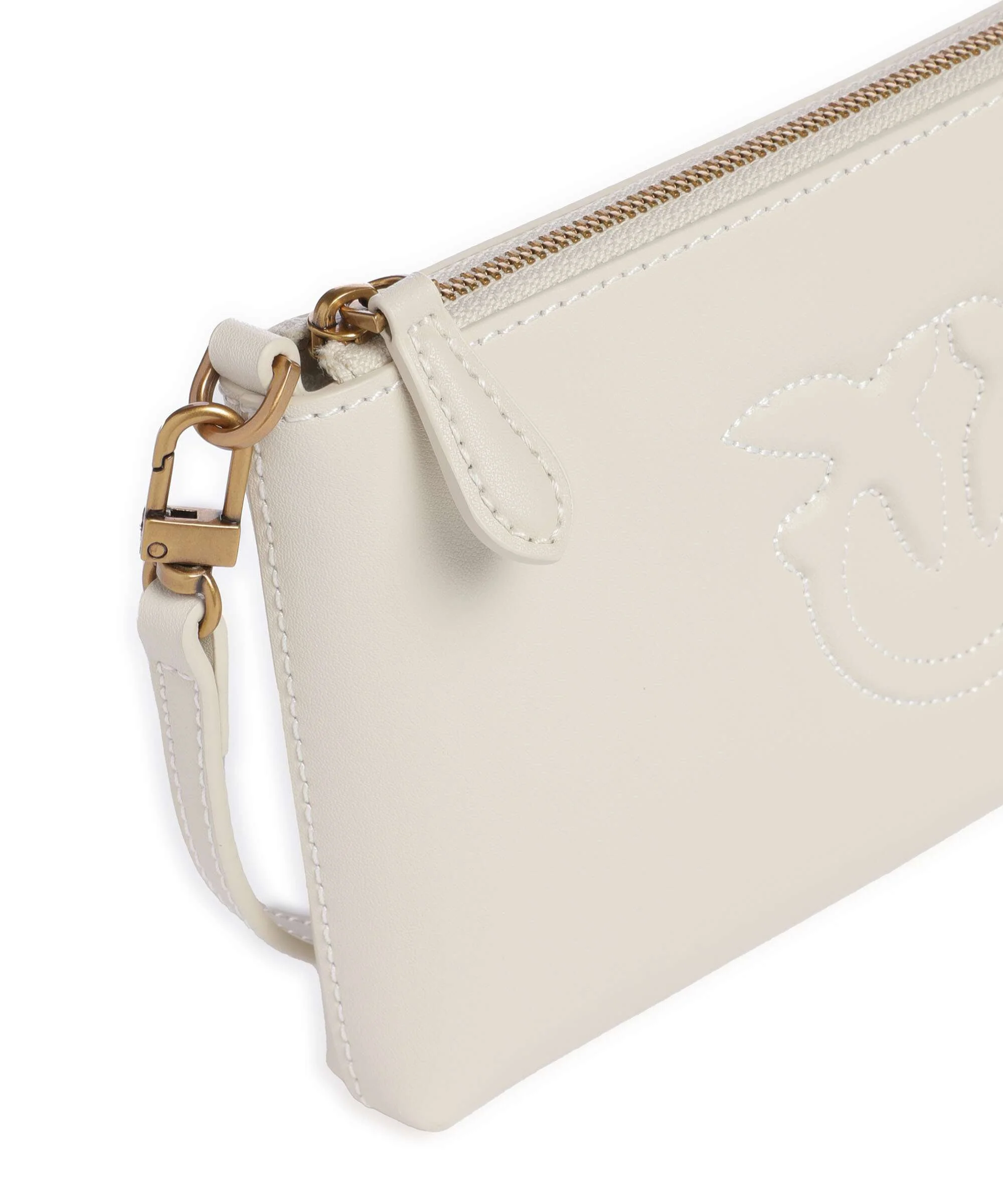Pinko Flat Mini Crossbody bag bianco seta/antique gold - Image 4