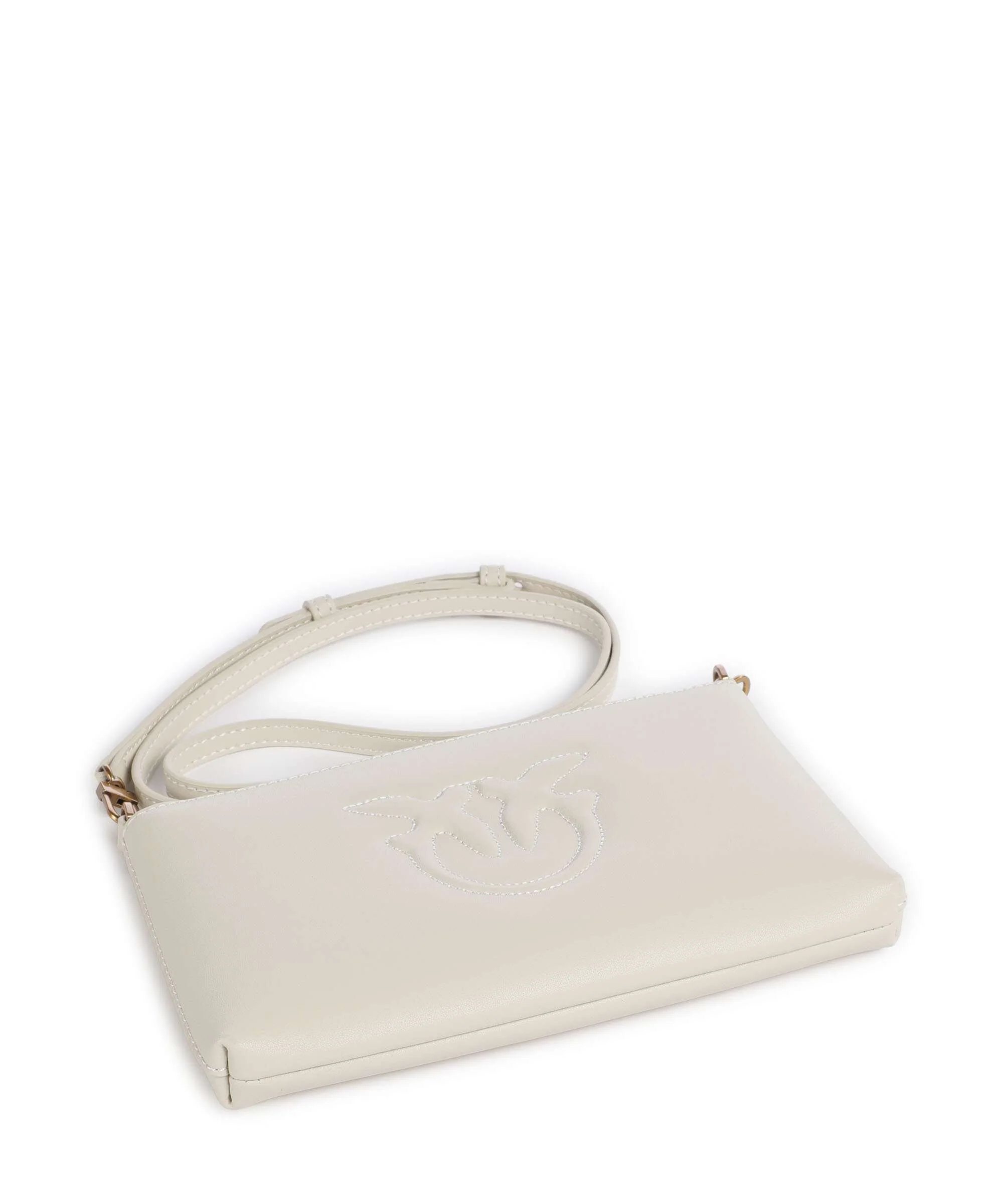 Pinko Flat Mini Crossbody bag bianco seta/antique gold - Image 5
