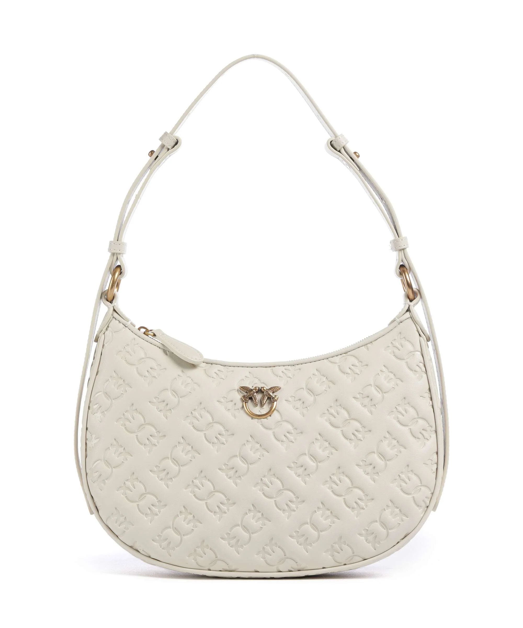 Pinko Half Moon Mini Shoulder bag bianco seta/antique gold